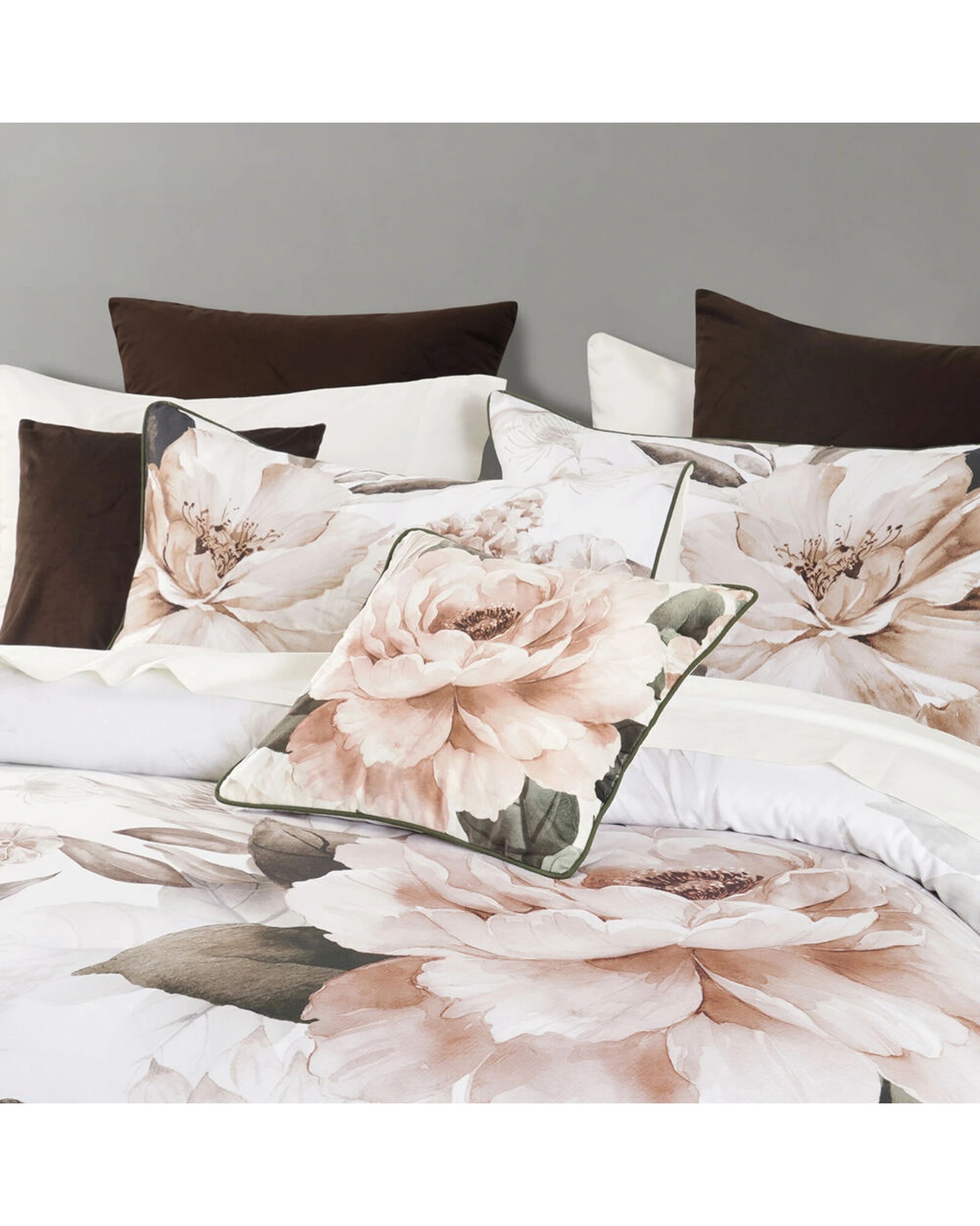 2 Bianca Somerset Double Cotton Sateen Quilt Cover Pillowcase Set Floral - White, 2 of 4