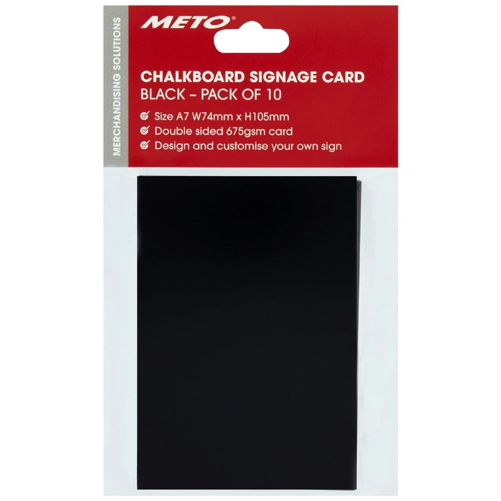 1 Meto A7 Chalkboard Signage Cards Black 10 Pack, 1 of 2