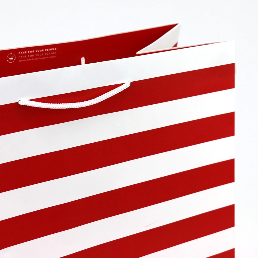 3 Connections from Hallmark Extra-Large Gift Bag - Red and White Stripes, 3 of 3