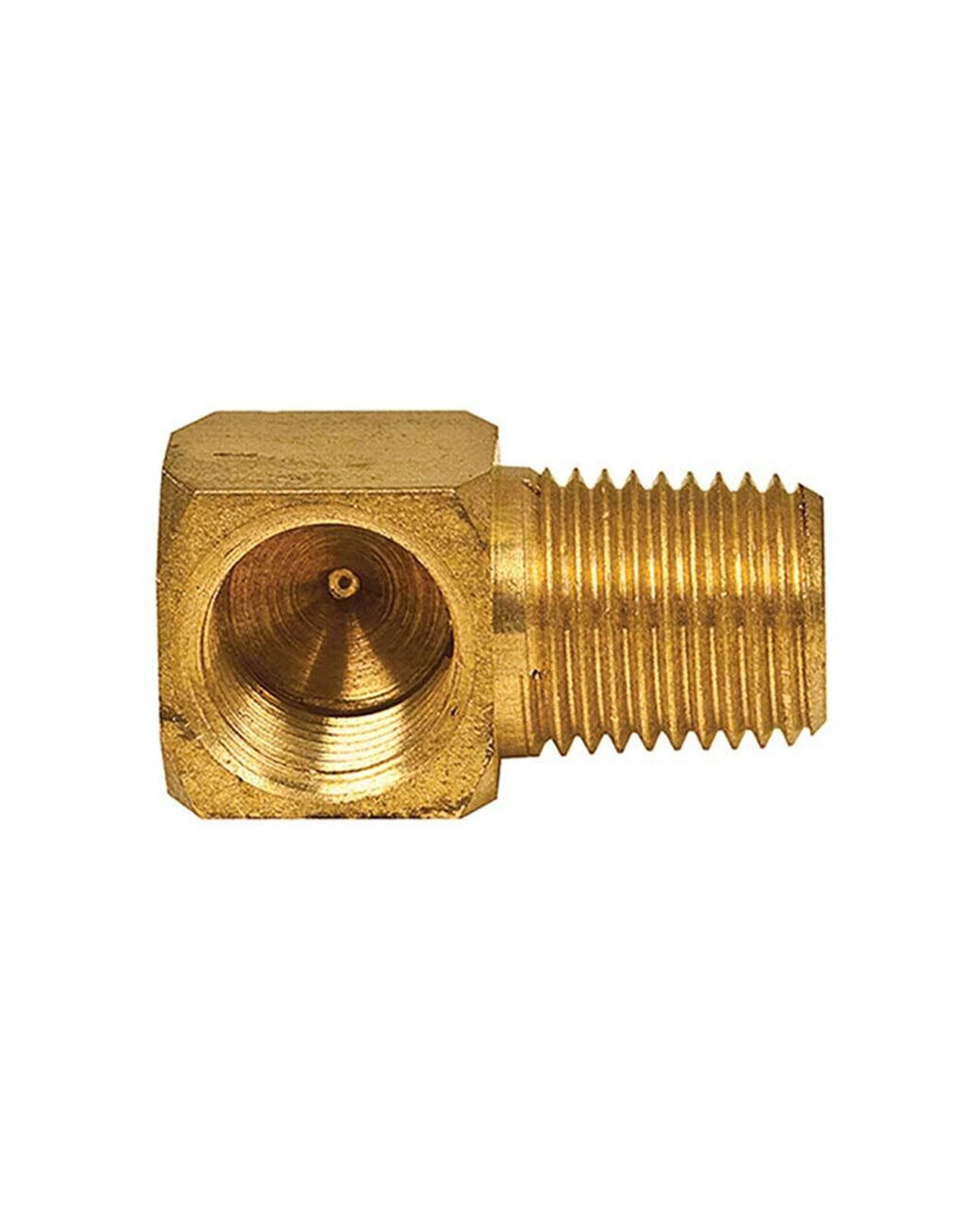 1 Companion Quarter Inch BSP Female To Male Right Angle Gas Adaptor Connector - Gold, 1 of 1
