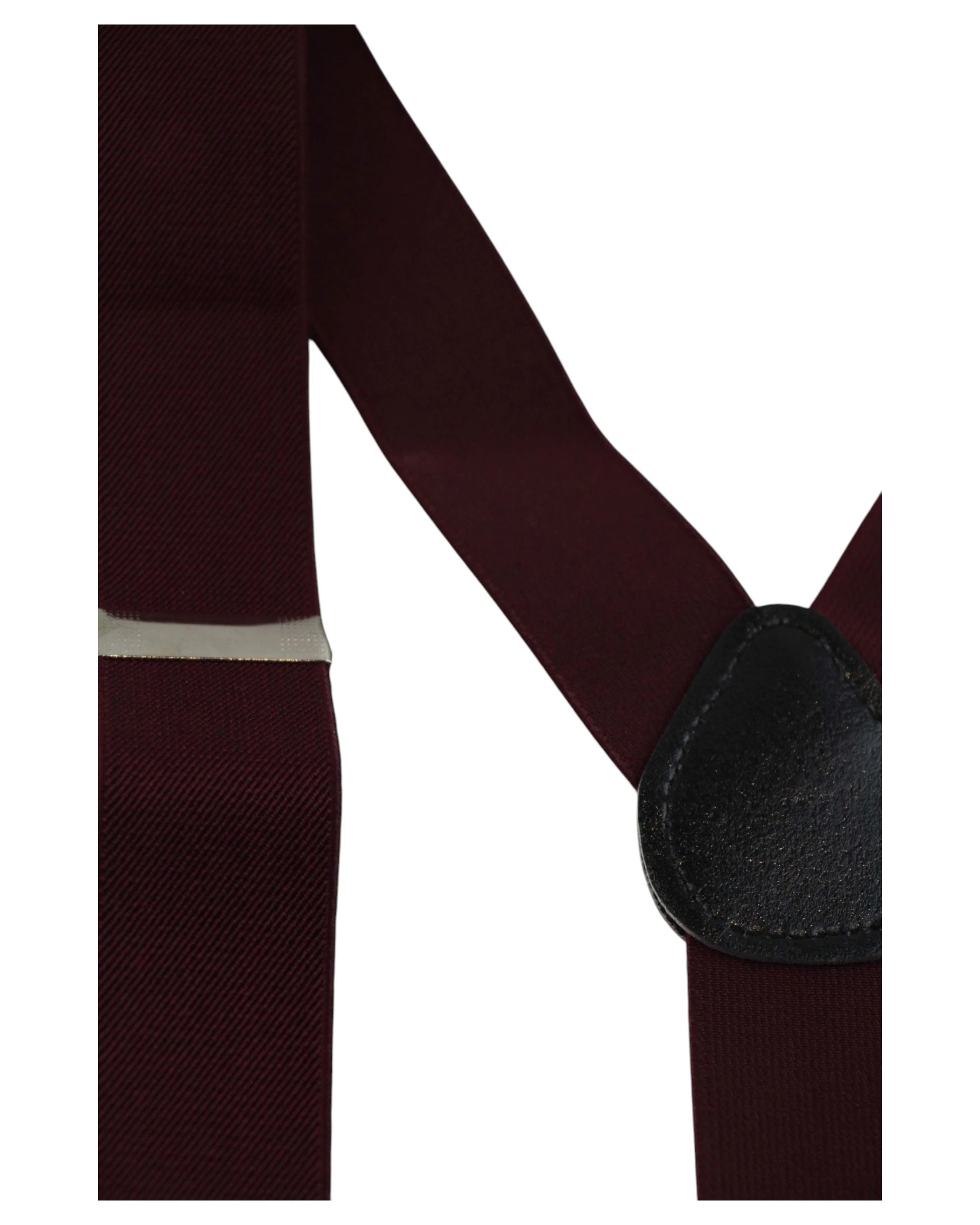 3 Zasel Mens Wide Heavy Duty Adjustable 100cm Plum Suspenders, 3 of 4