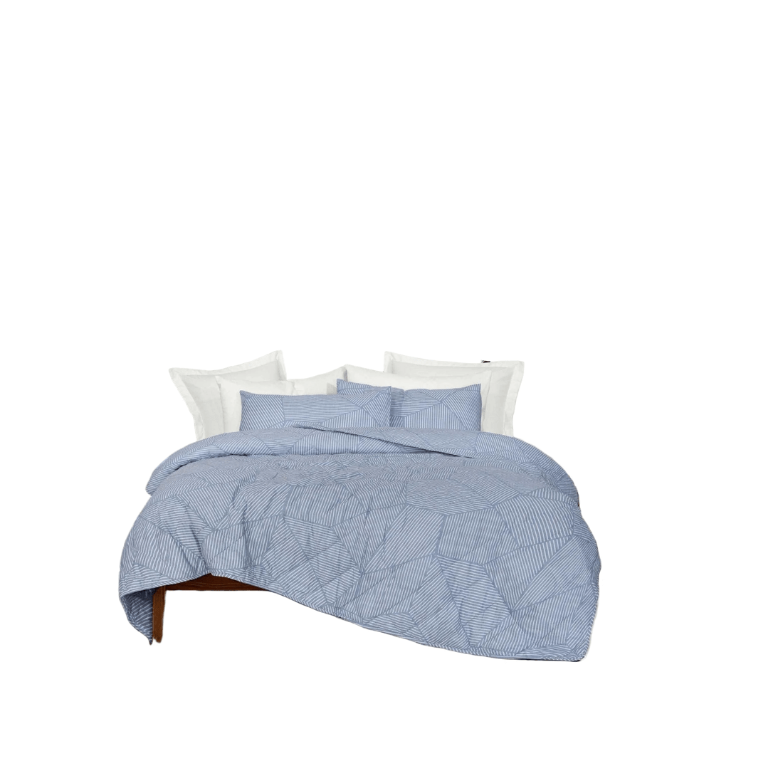 1 Amsons Ariana Denim 100% Cotton Bedspread Set — Blue, Denim-Style Stripe (Queen/King/Super King)
 - Queen Bed
 - blue, 1 of 2
