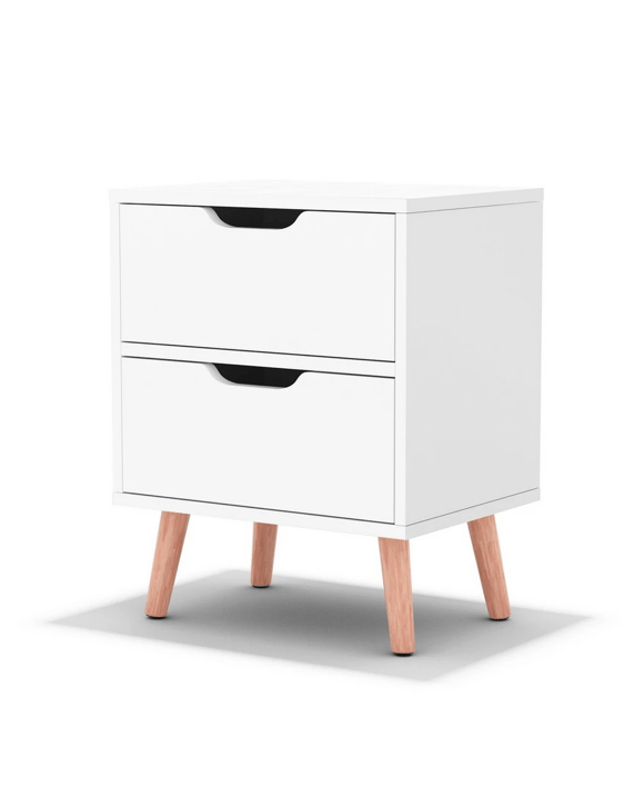 Artiss Bedside Tables Drawers Side Table Nightstand White Storage Cabinet - Wood