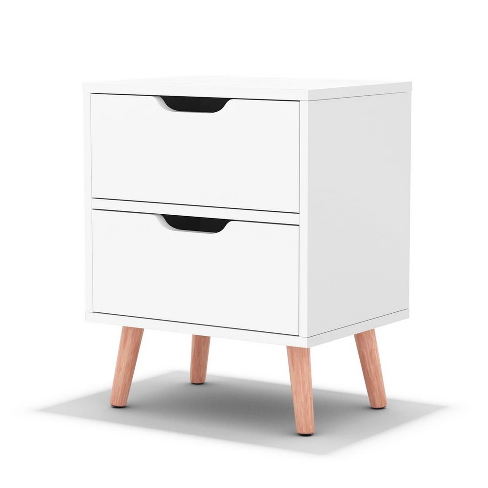 1 Artiss Bedside Table 2 Drawers - BODEN - White, 1 of 6