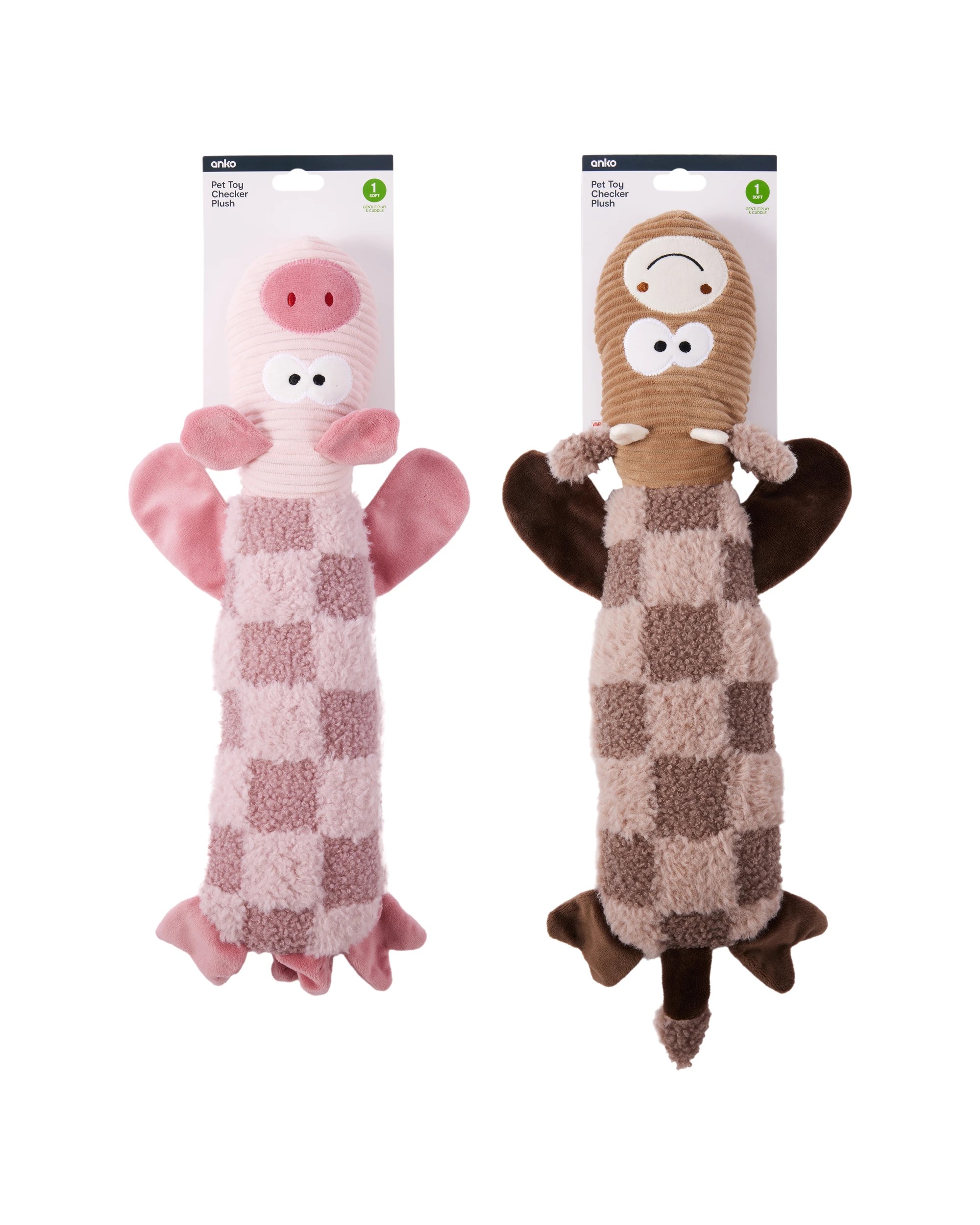 3 Pet Toy Checker Plush - Assorted, 3 of 3