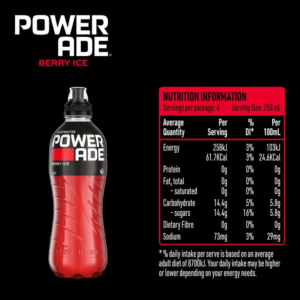 4 Powerade Berry Ice 1L 12 Pack, 4 of 5