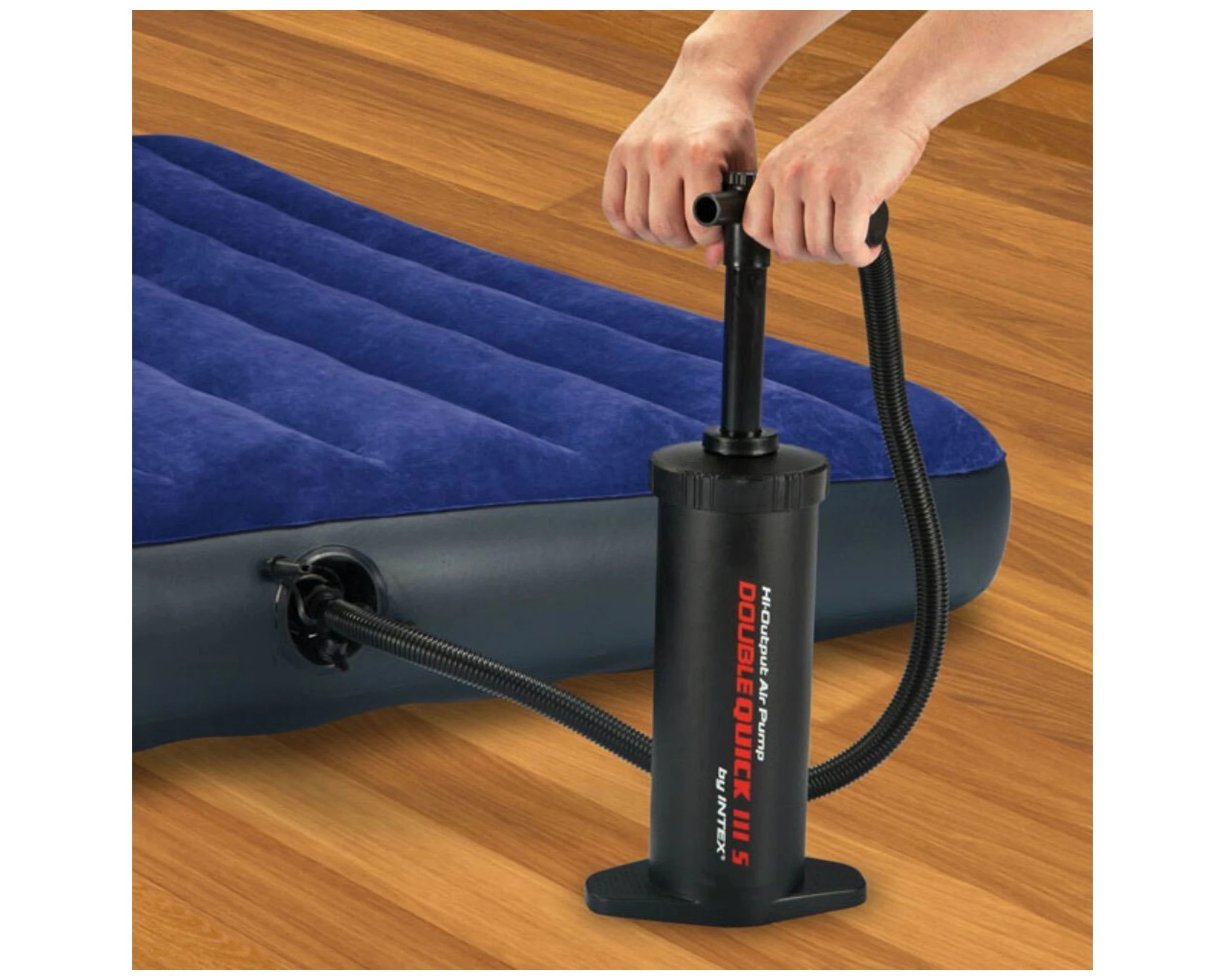 3 Intex Hand Pump - Double Action Pump - Airbed Inflator - Nozzle Kit - Portable - Black, 3 of 3