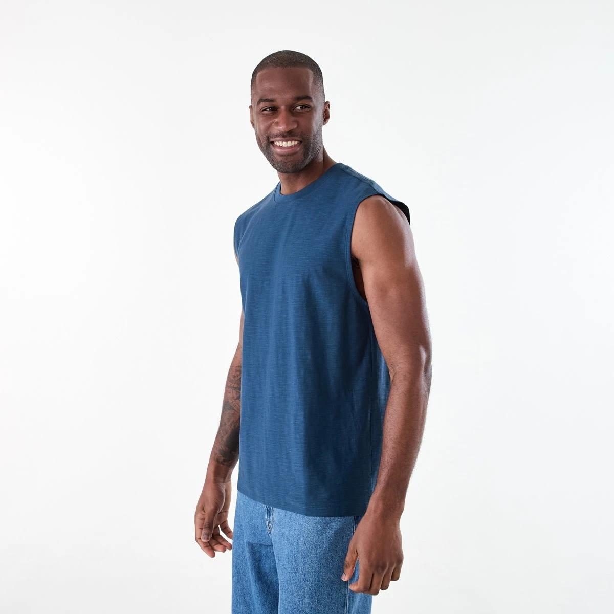 2 Oversized Slub Muscle DARK DENIM, 2 of 6