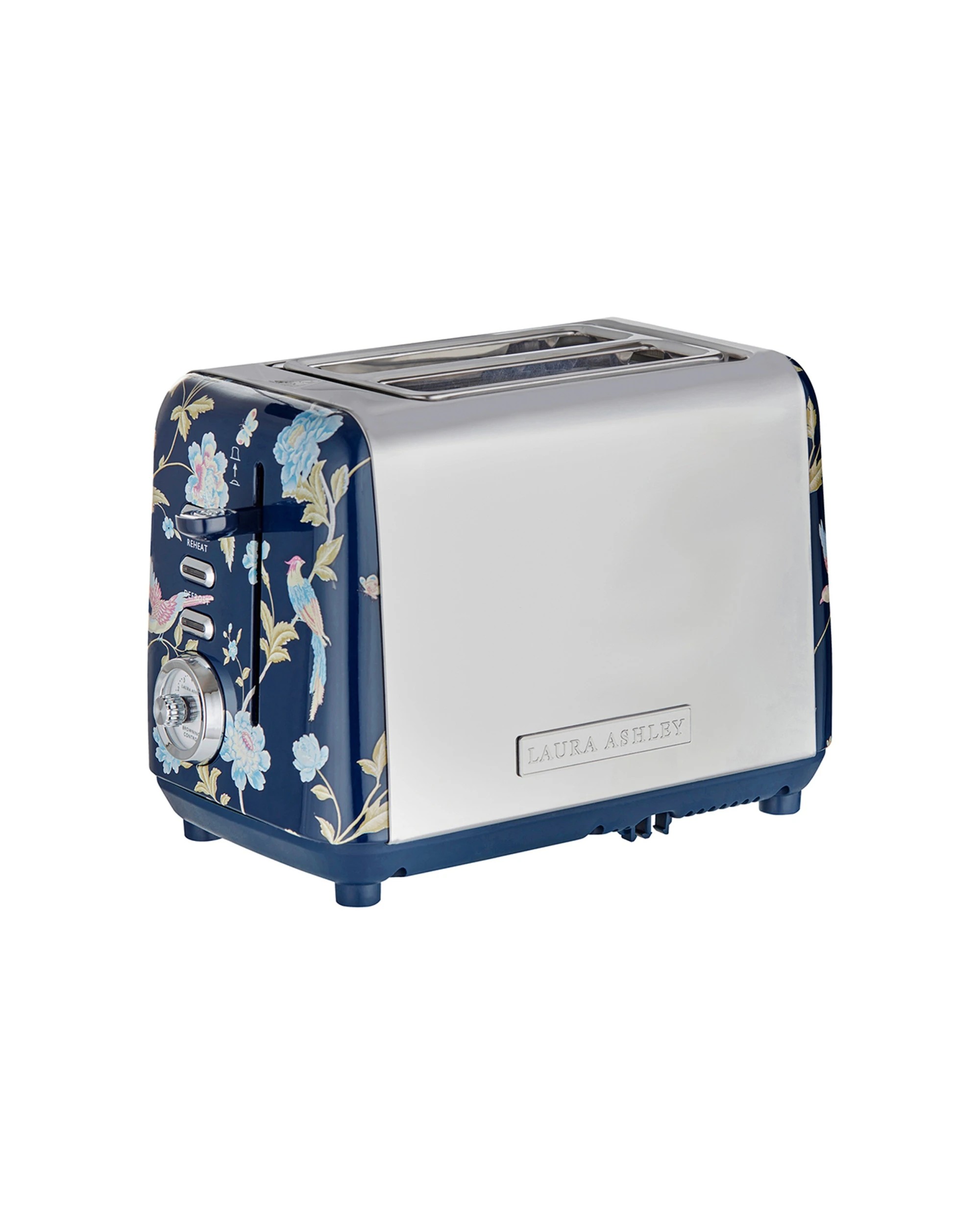 1 Laura Ashley Elveden 2 Slice Toaster Variable Controls Defrost Reheat Mode - Blue, 1 of 8
