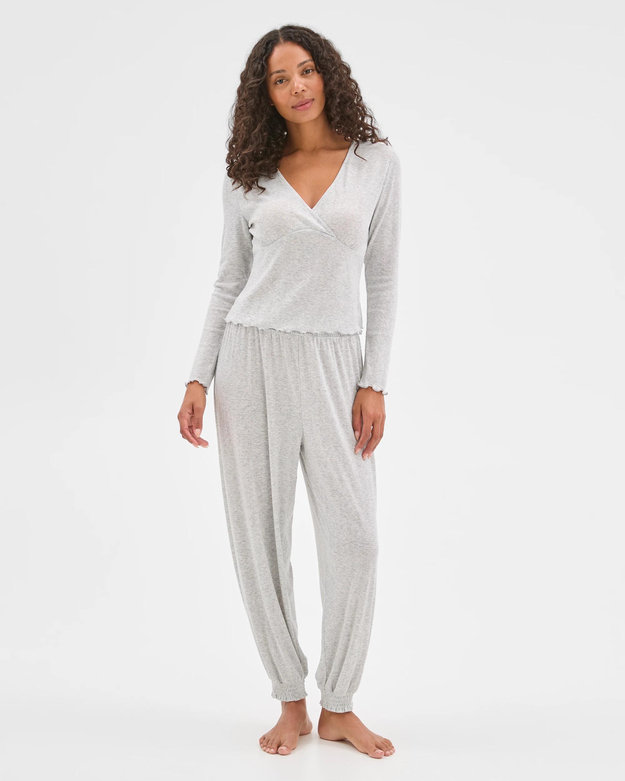 1 Target Woman Pointelle Balloon Sleep Pants GREY MARLE, 1 of 7