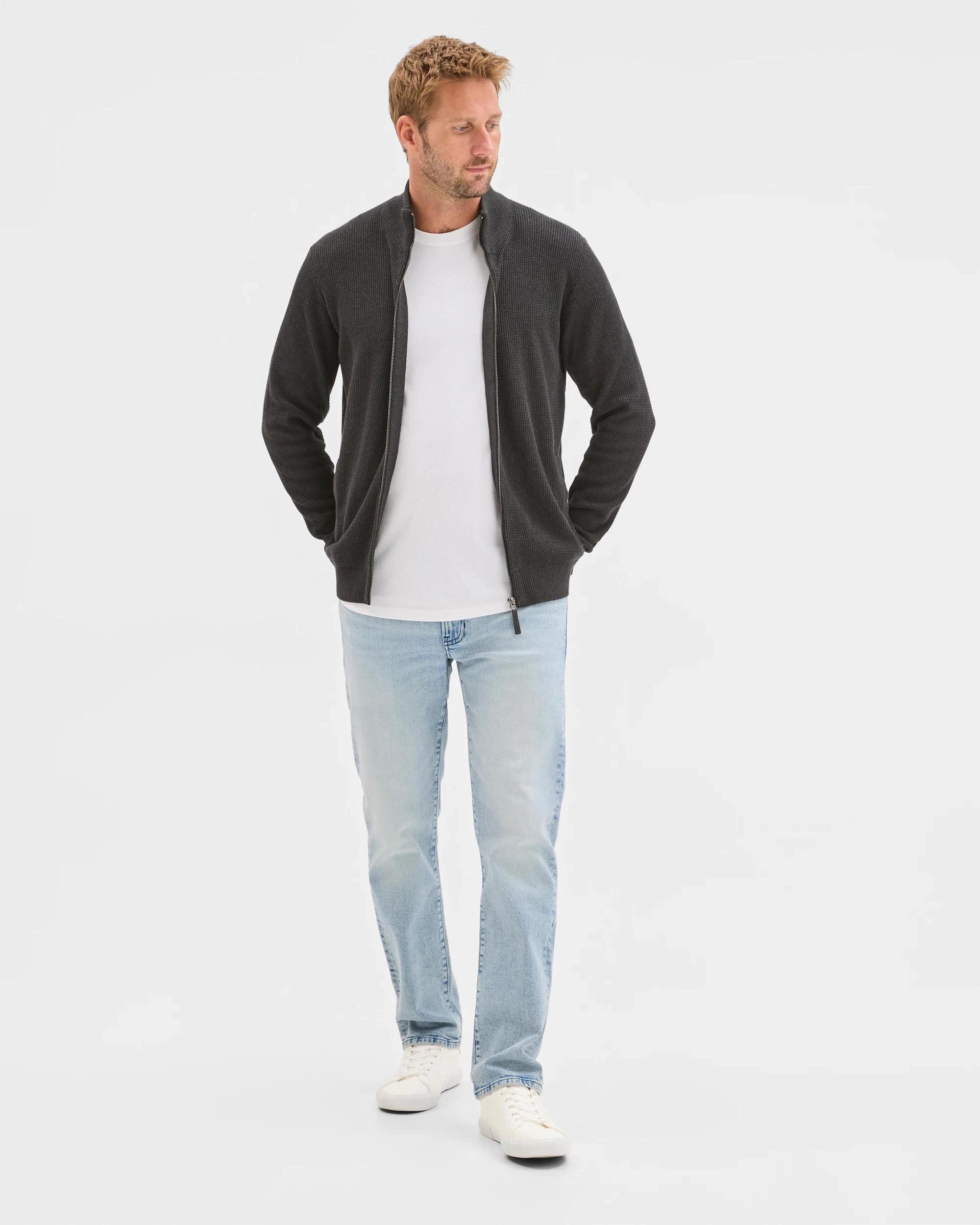 2 Target Man Australian Cotton Zip Through Knit Jumper CHARCOAL, 2 of 6