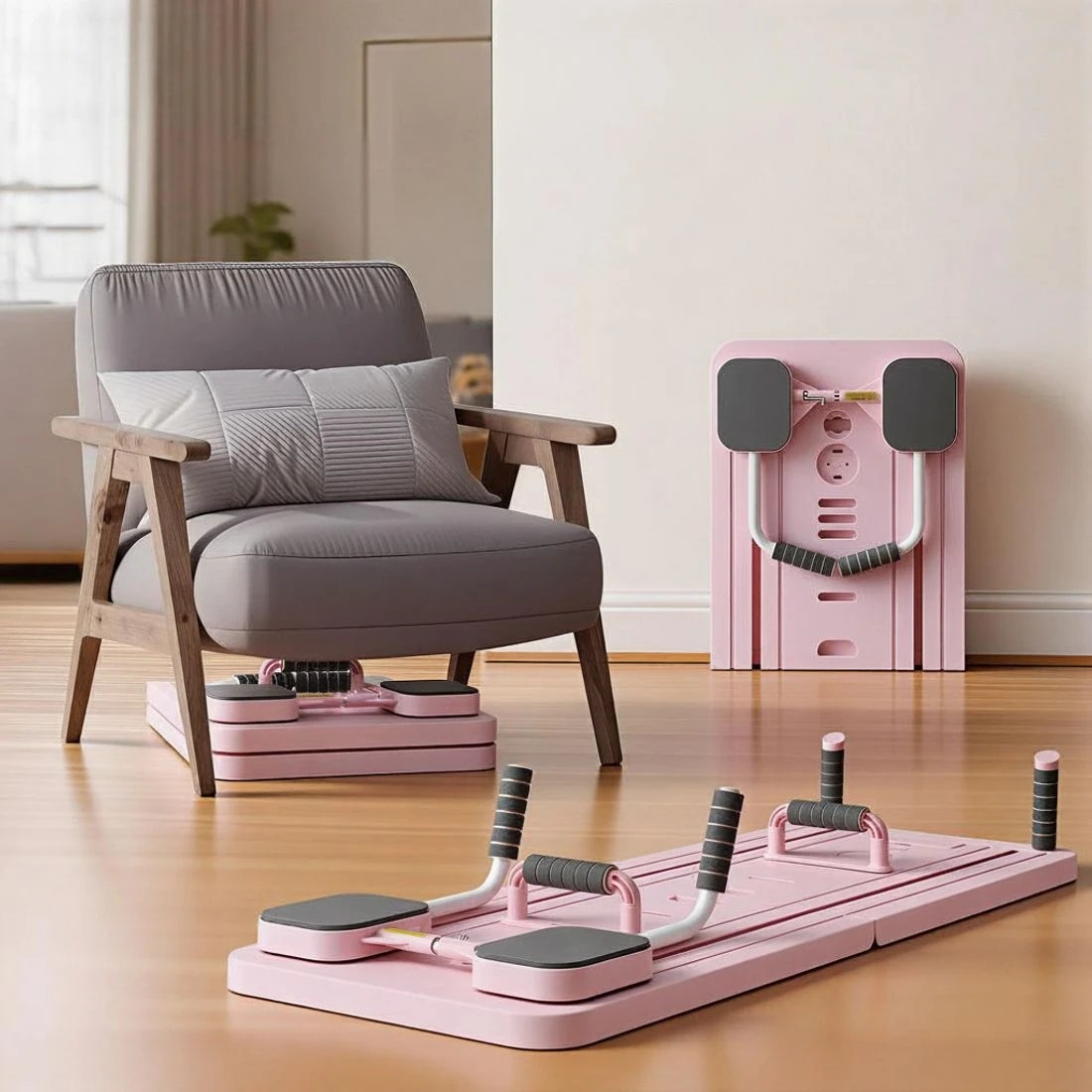 7 Everfit Pilates Reformer Abdominal Exercise Board Push Up Set Fitness - Pink, 7 of 10