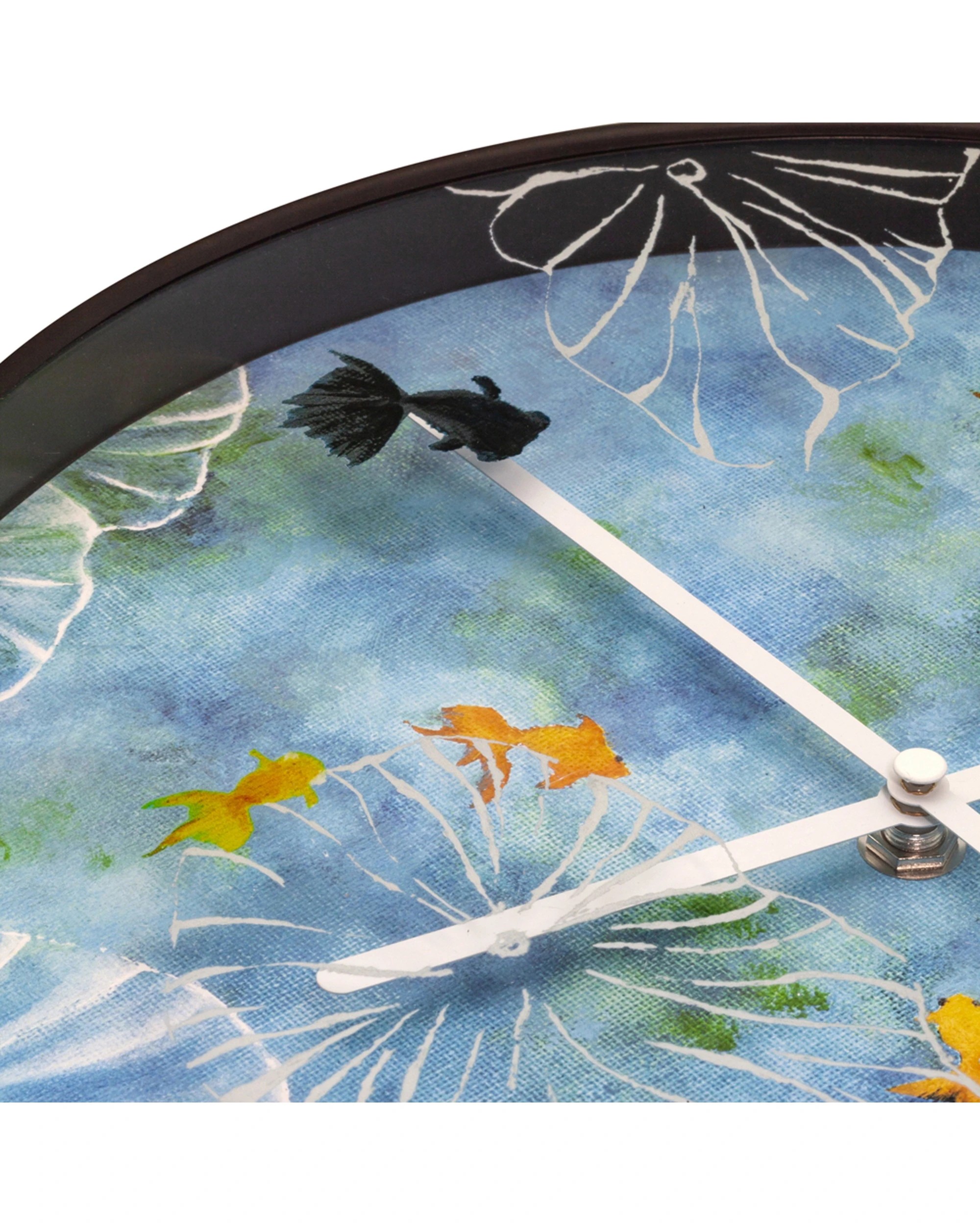 4 NEXTIME Pond 30cm Silent Wall Clock Silent Sweep Artistic Design Plastic Case - Blue, 4 of 5