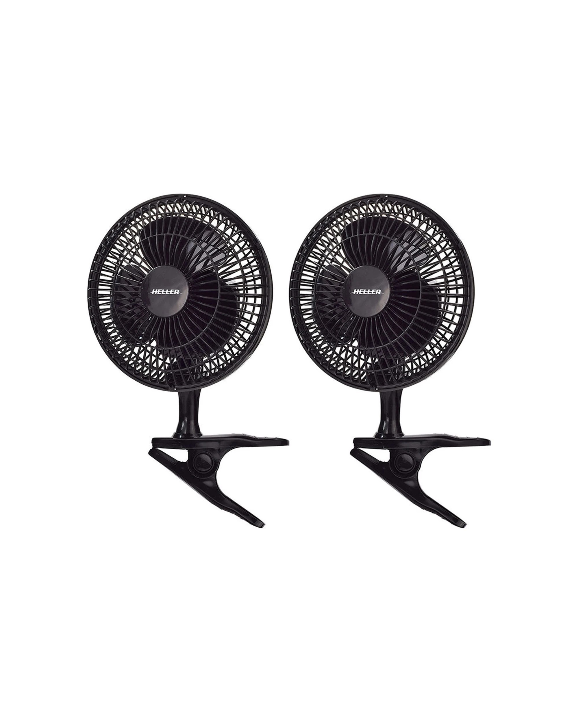 1 HELLER GAF Control Clip Fan 15cm Fan Personal Fan Desk Fan 15W Portable Fan - Black, 1 of 3