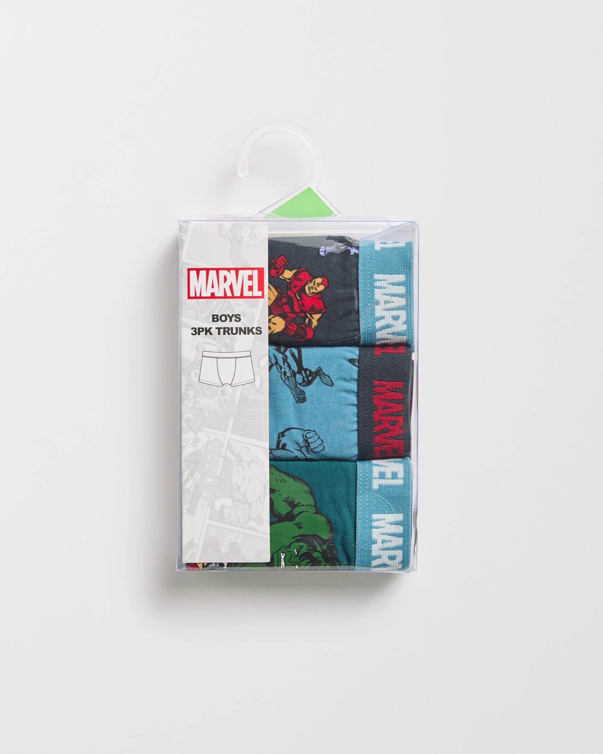2 Disney Marvel Australian Cotton 3 Pack Younger Boys Trunks MARVEL, 2 of 2