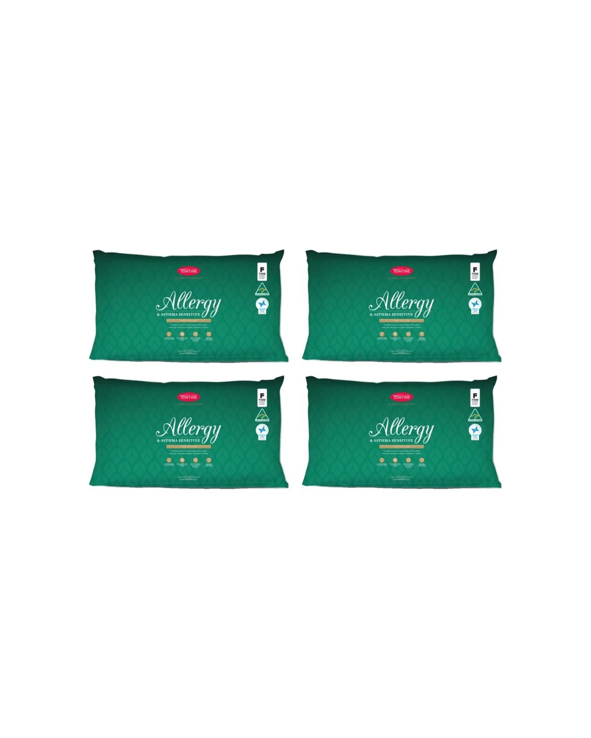 1 Tontine Classic Comfort Allergy & Asthma Sensitive Pillow High Firm Standard 4PK - White, 1 of 5