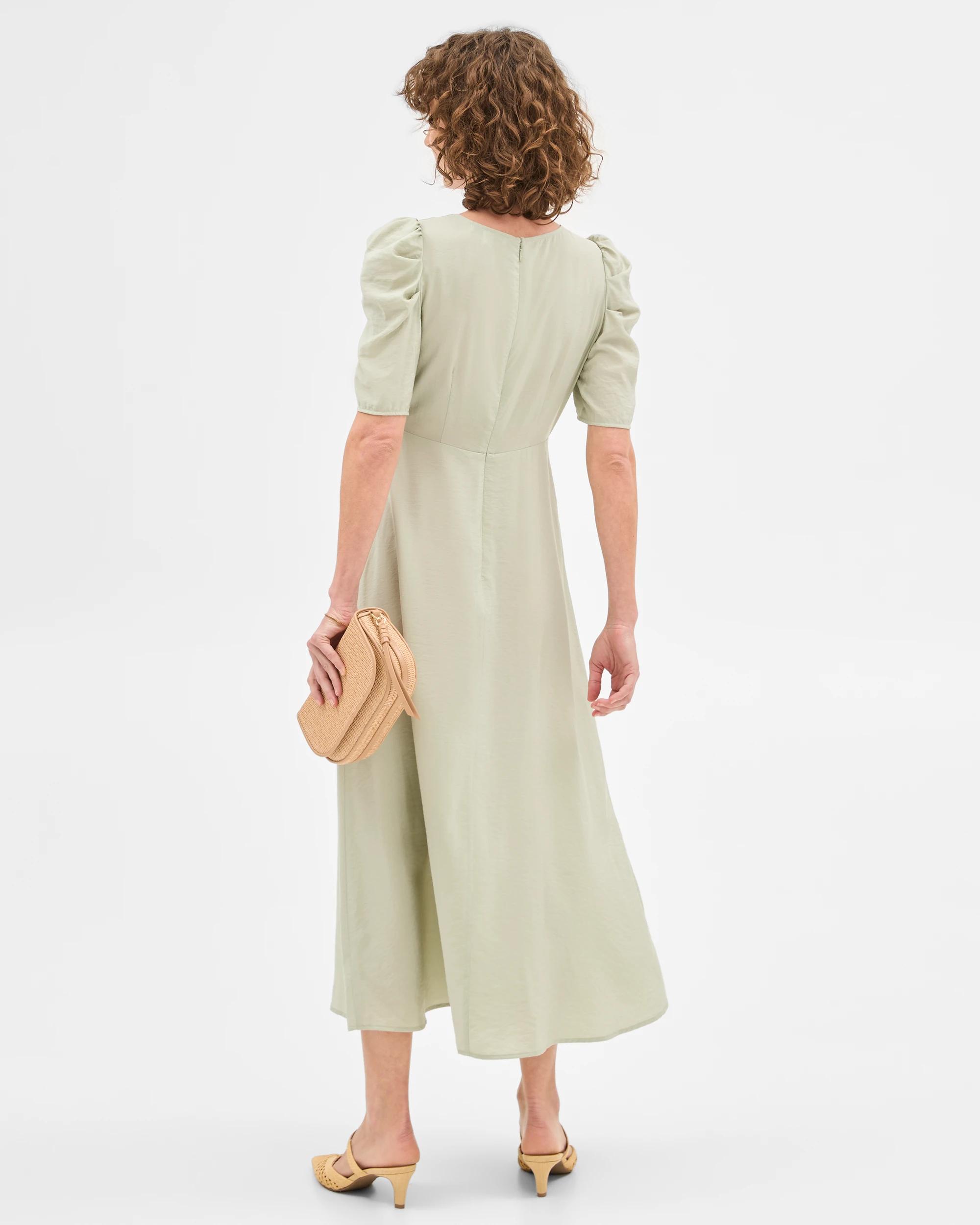 5 Puff Sleeve Dress - Preview DESERT SAGE, 5 of 6