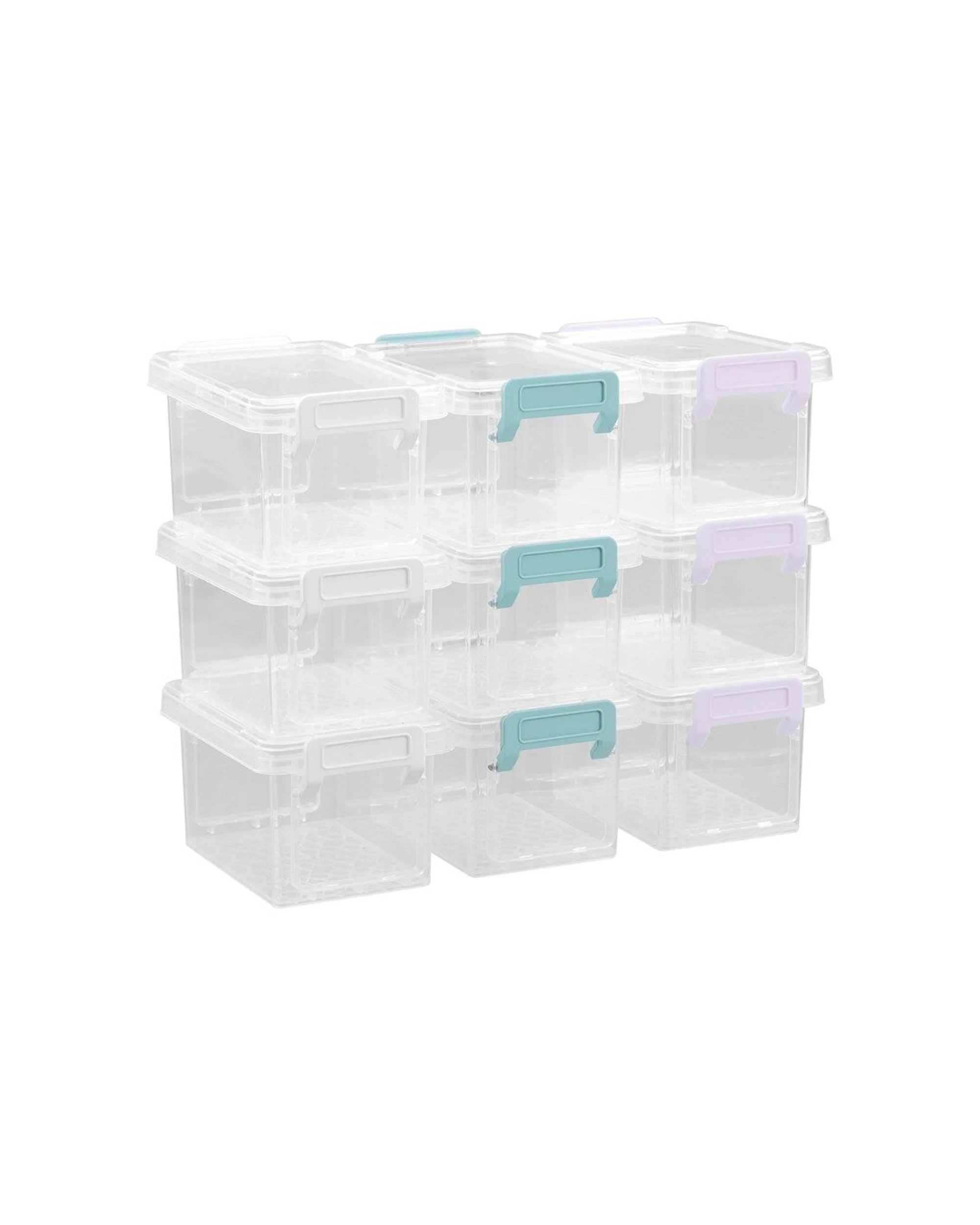 4 Boxsweden Mini Storage Box 3x 9pc Stackable Storage Latching Storage Box 330ml - Multi, 4 of 9