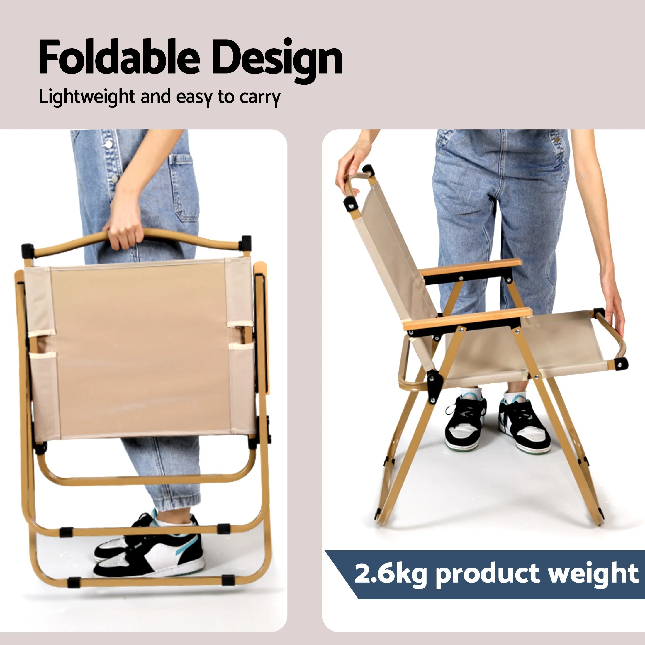 6 Weisshorn 3pc Camping Table Chair Set Outdoor Folding Aluminium Portable Picnic - Multi, 6 of 9