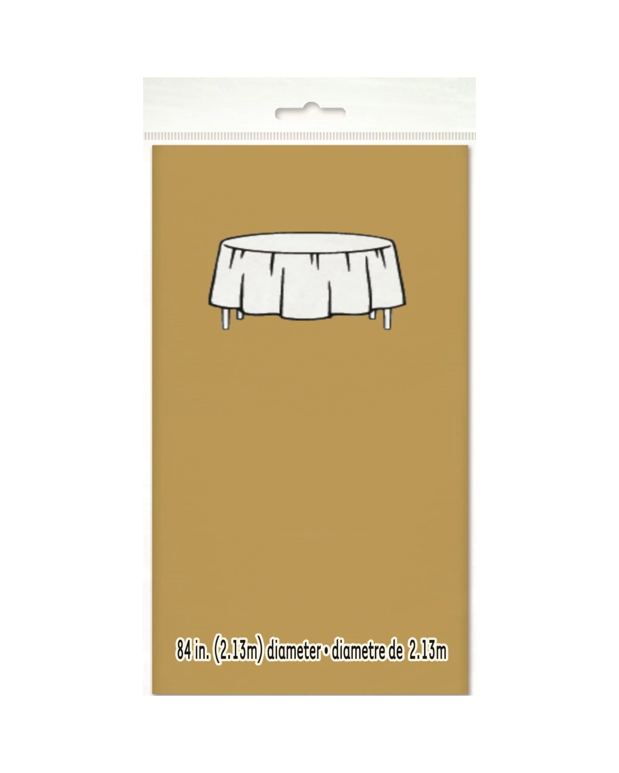 3 Unique Gold Round Plastic Tablecloth - Gold, 3 of 3