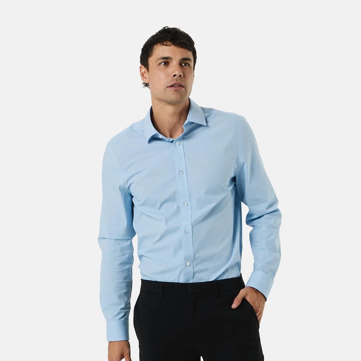1 Workwear Long Sleeve Business Shirt Lorian Blu, 1 of 5