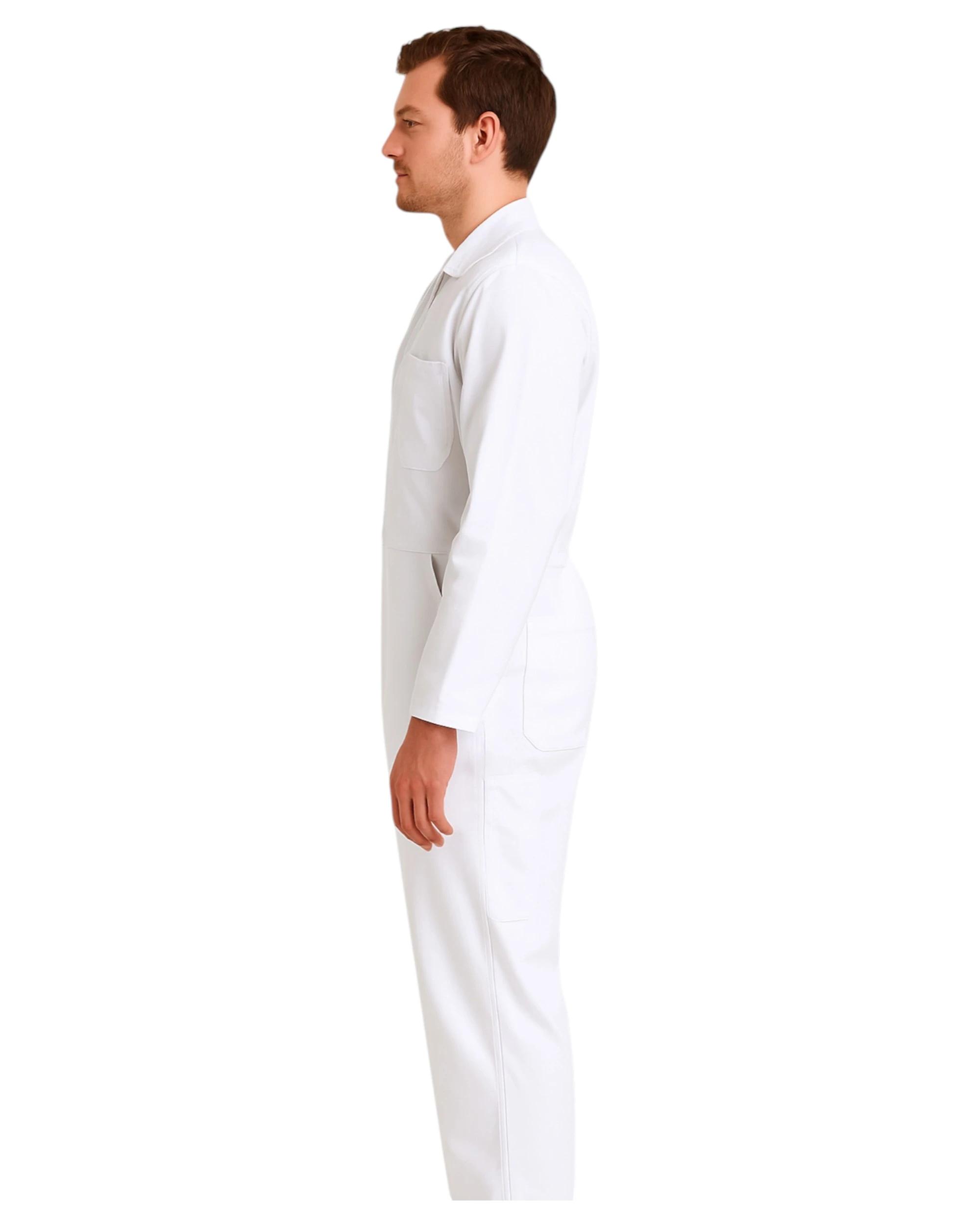 4 Hard Yakka Mens Foundations Cotton Drill Coverall White Cover All Tradie Safety WHITE, 4 of 4