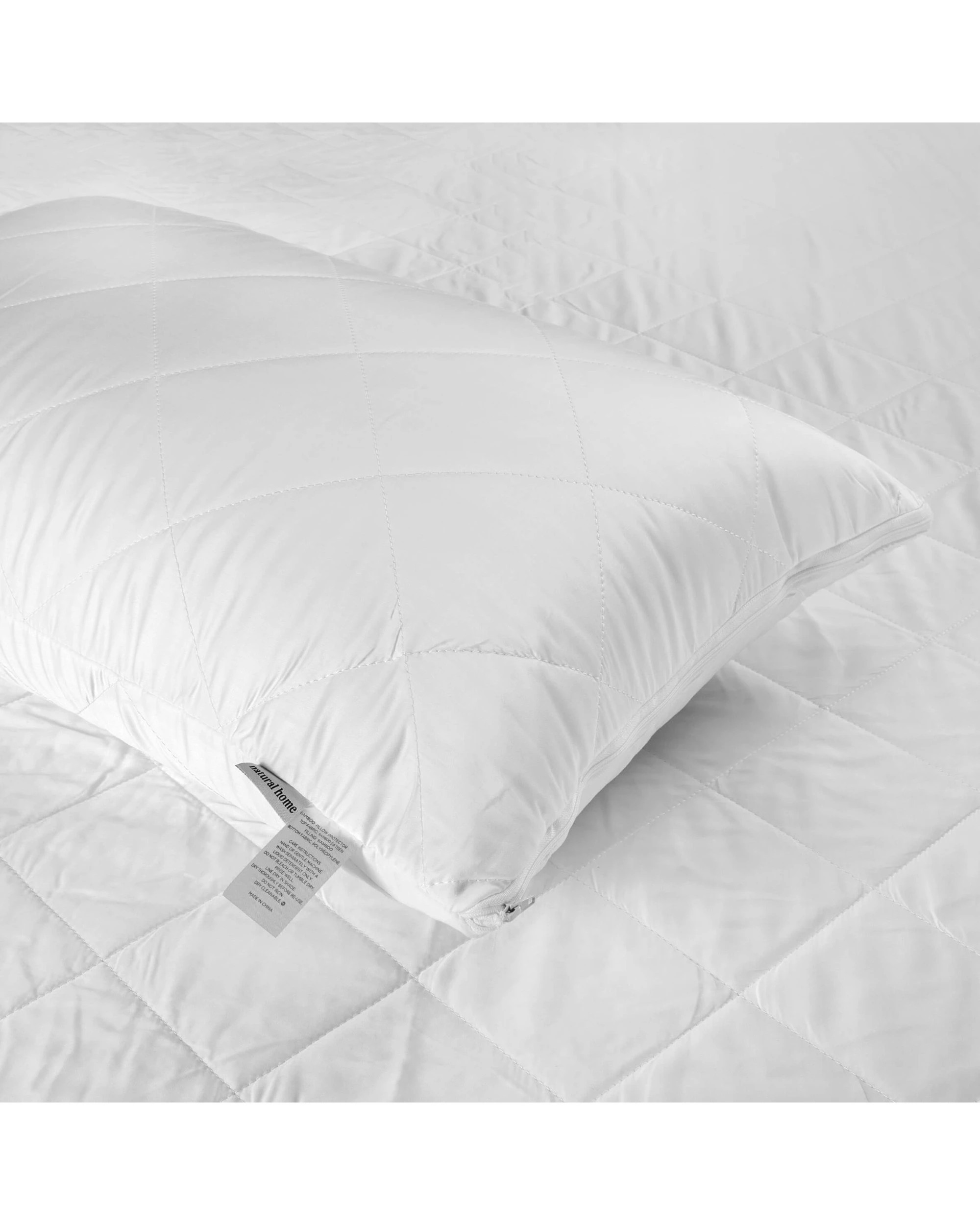 4 Natural Home Bamboo Pillow Protector King Size - White, 4 of 6