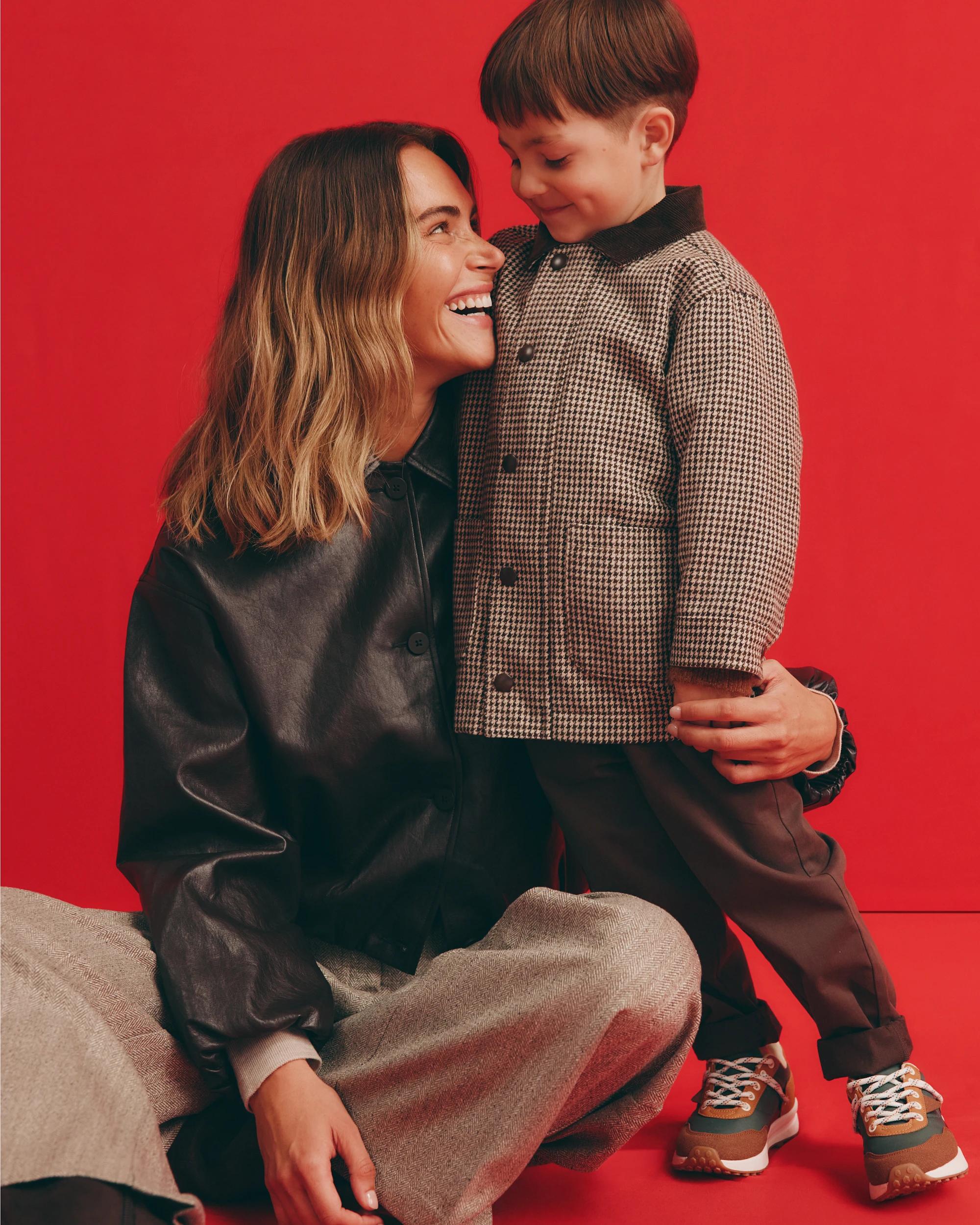 8 Preview Herringbone Wide Leg Pants BROWN TWEED, 8 of 10