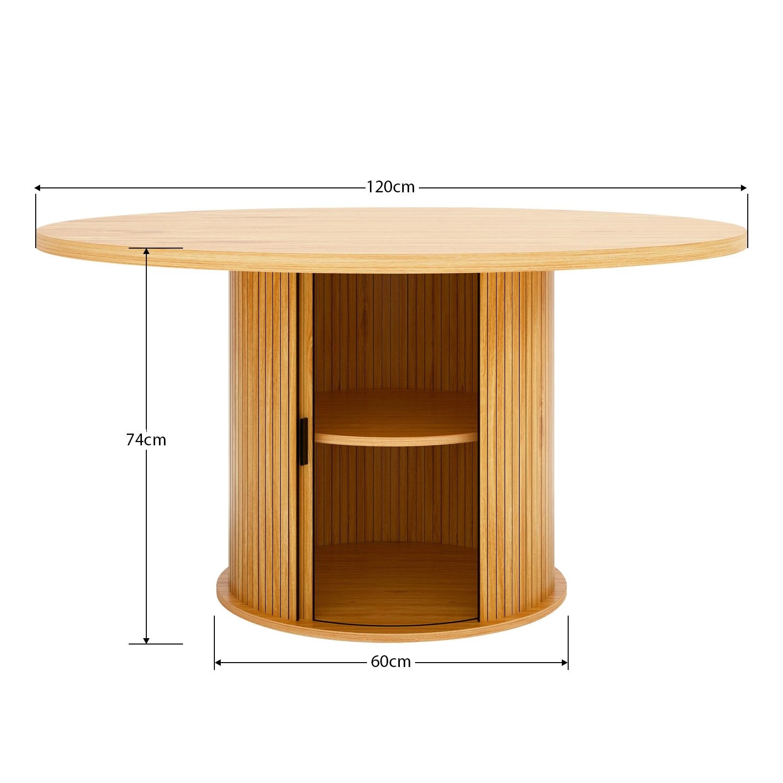 3 Ausway 120cm Round Dining Table Farmhouse Kitchen Coffee, 3 of 7