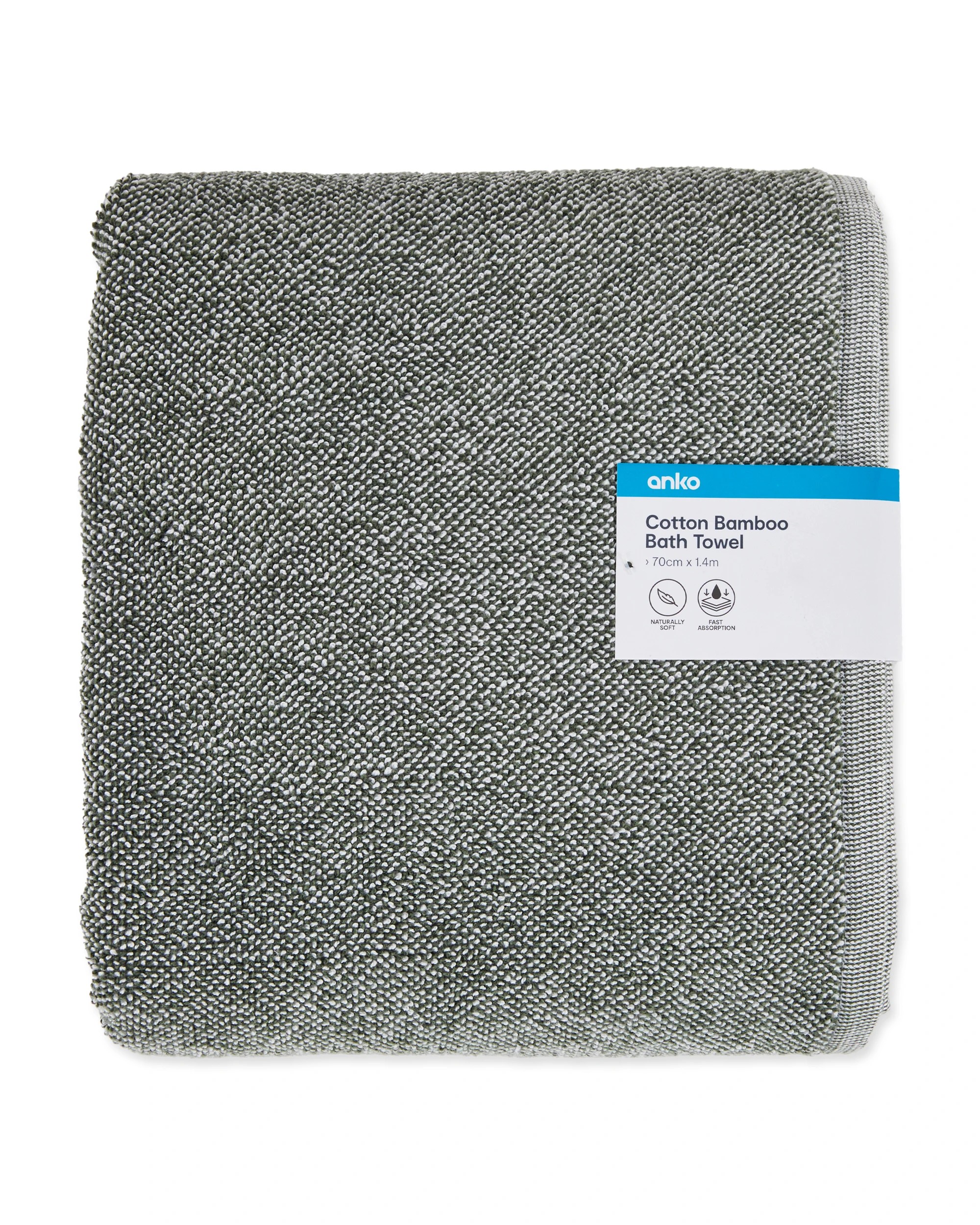 5 Cotton Bamboo Bath Towel - Green, 5 of 5