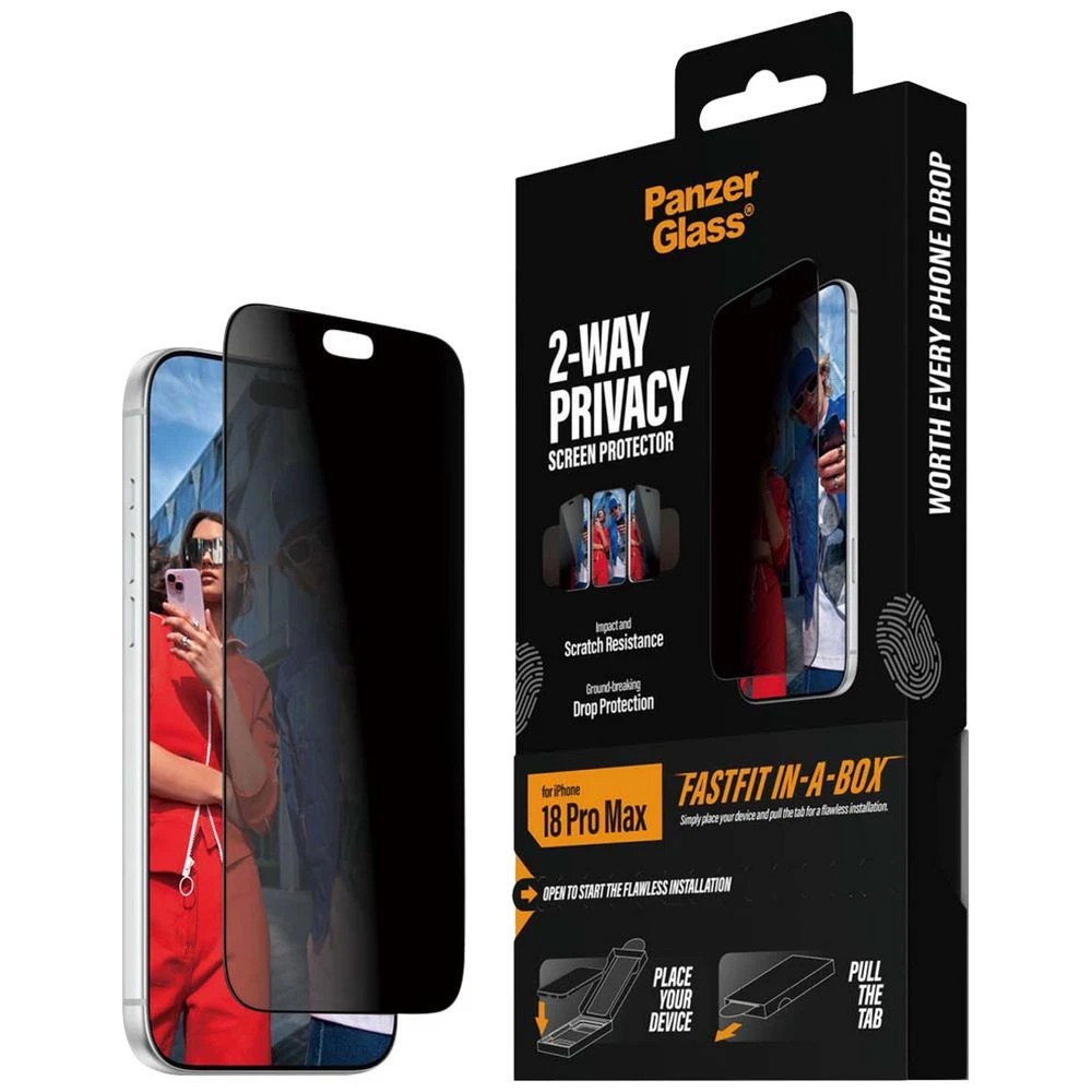 1 PanzerGlass Privacy Screen Protector iPhone 18 Pro Max, 1 of 10