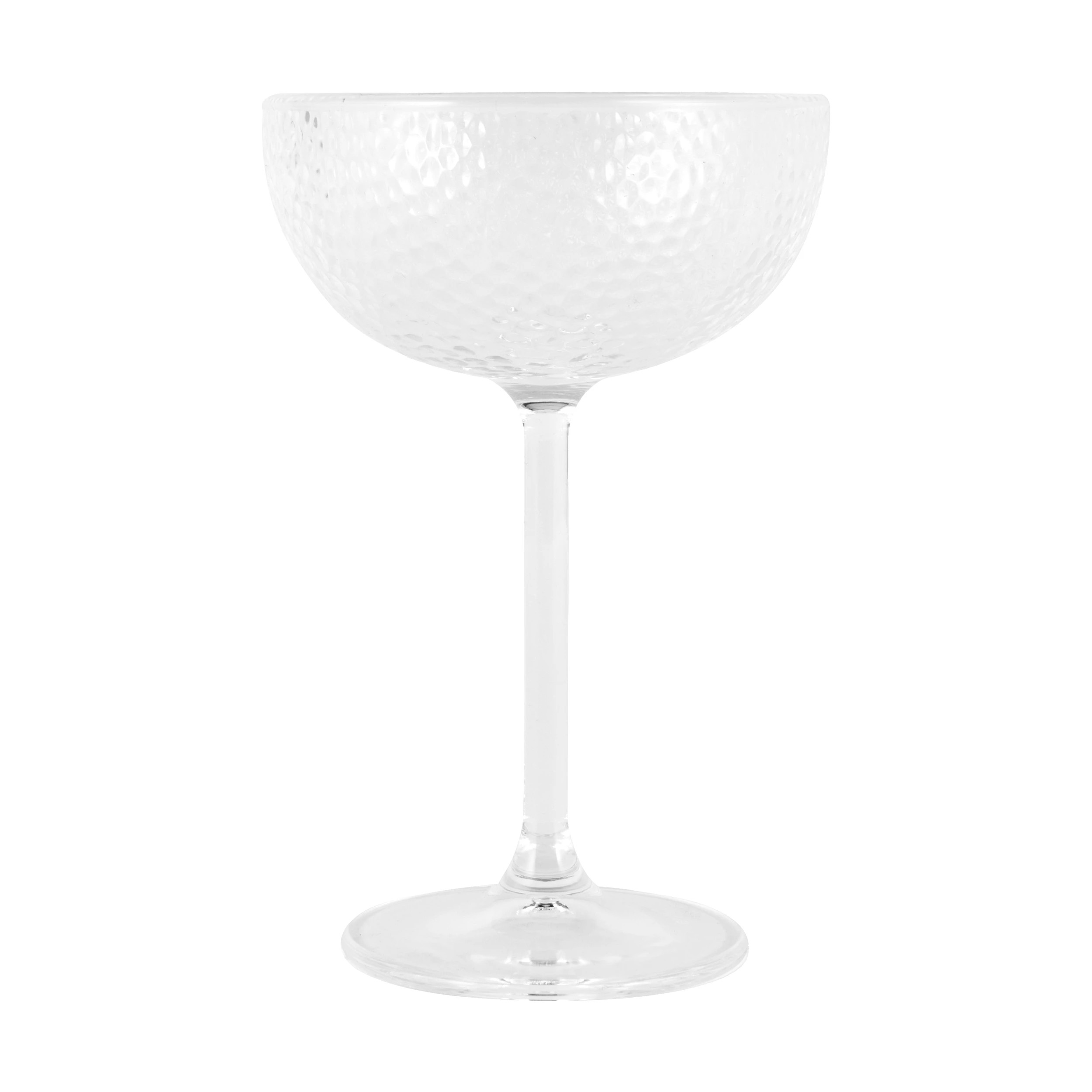 3 4 Clear Acrylic Hammered Coupe Glasses, 3 of 6