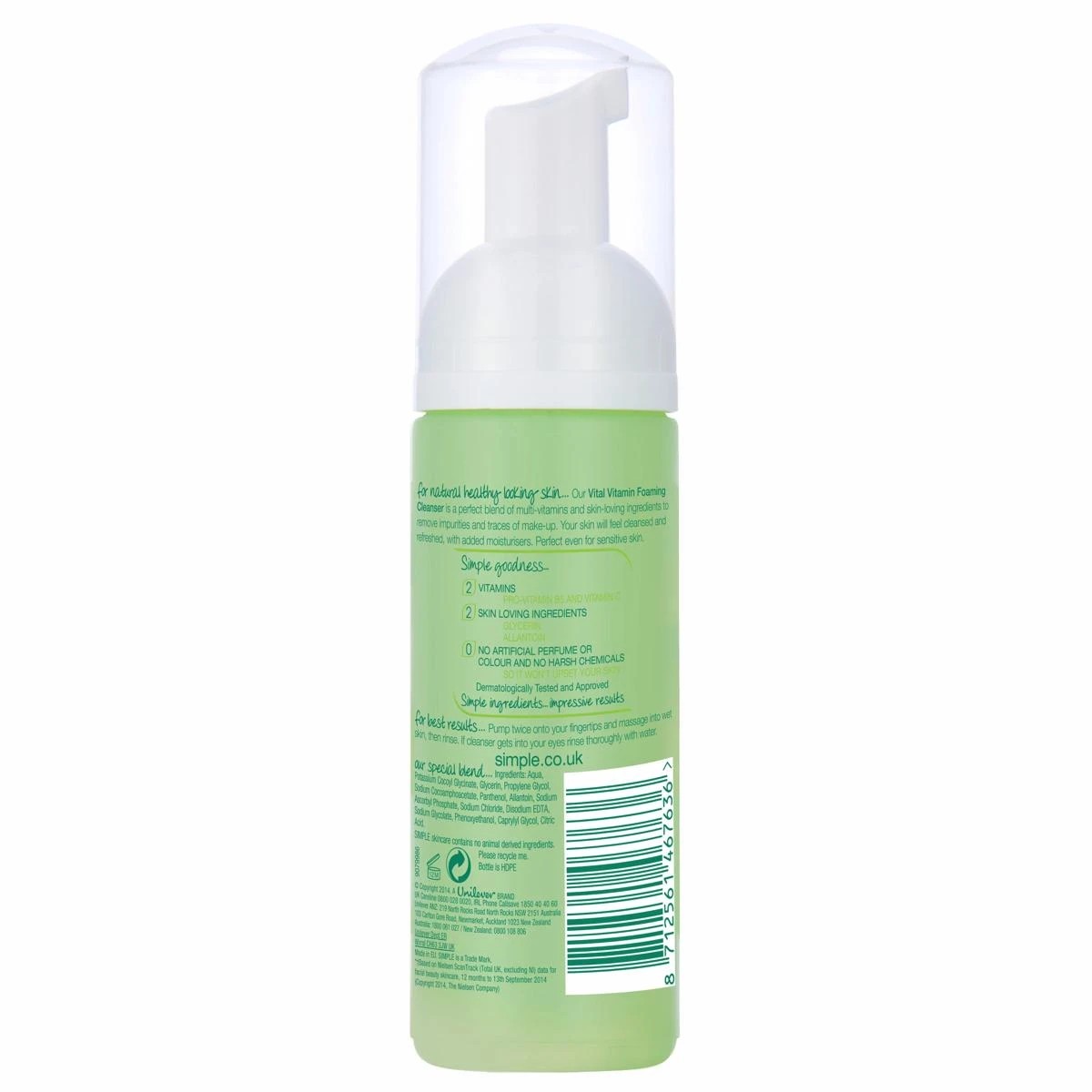 2 Simple Kind to Skin Vital Vitamin Foaming Cleanser 150ml, 2 of 7