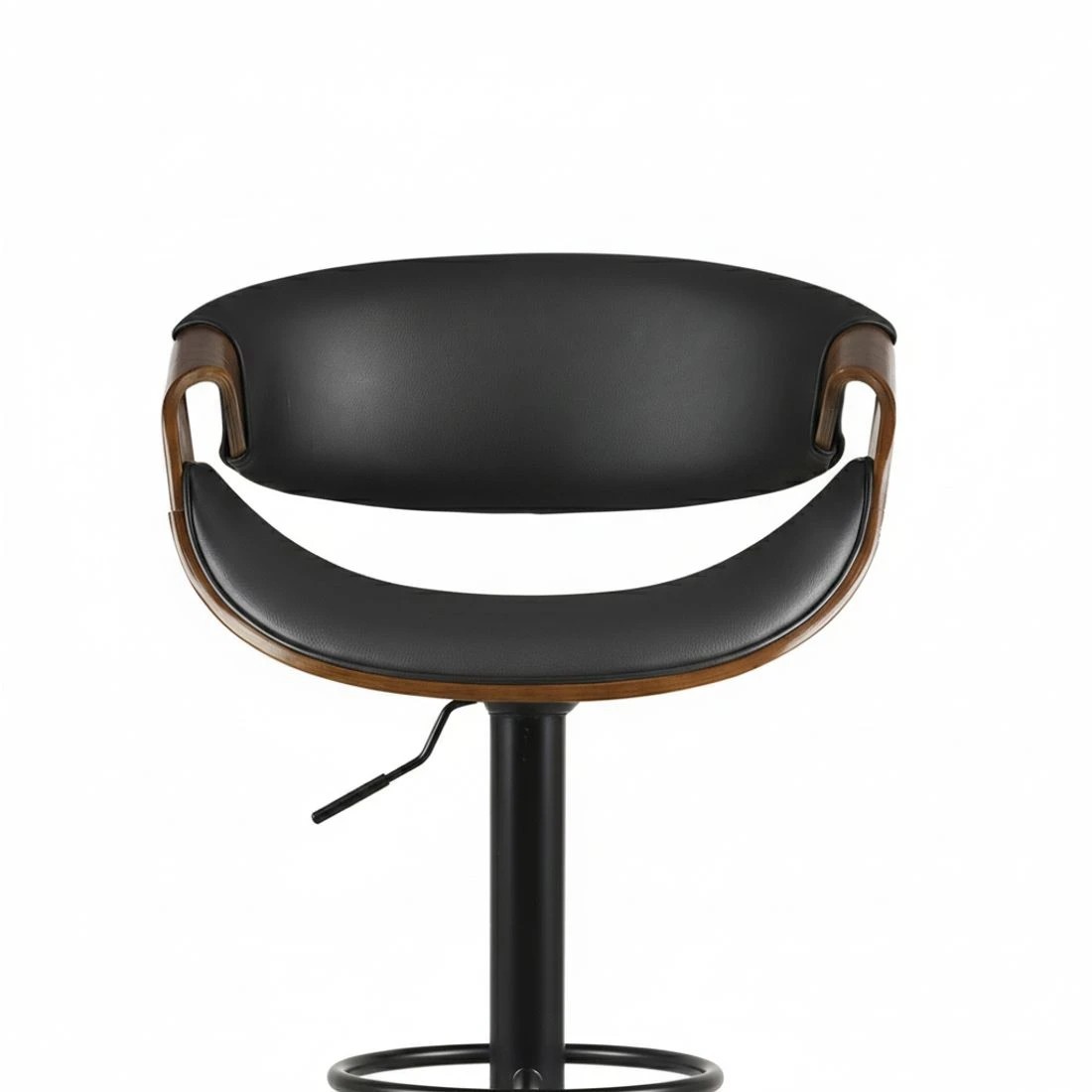 5 Artiss 4x Bar Stools Gas Lift Leather w/Armrest - Black, 5 of 5