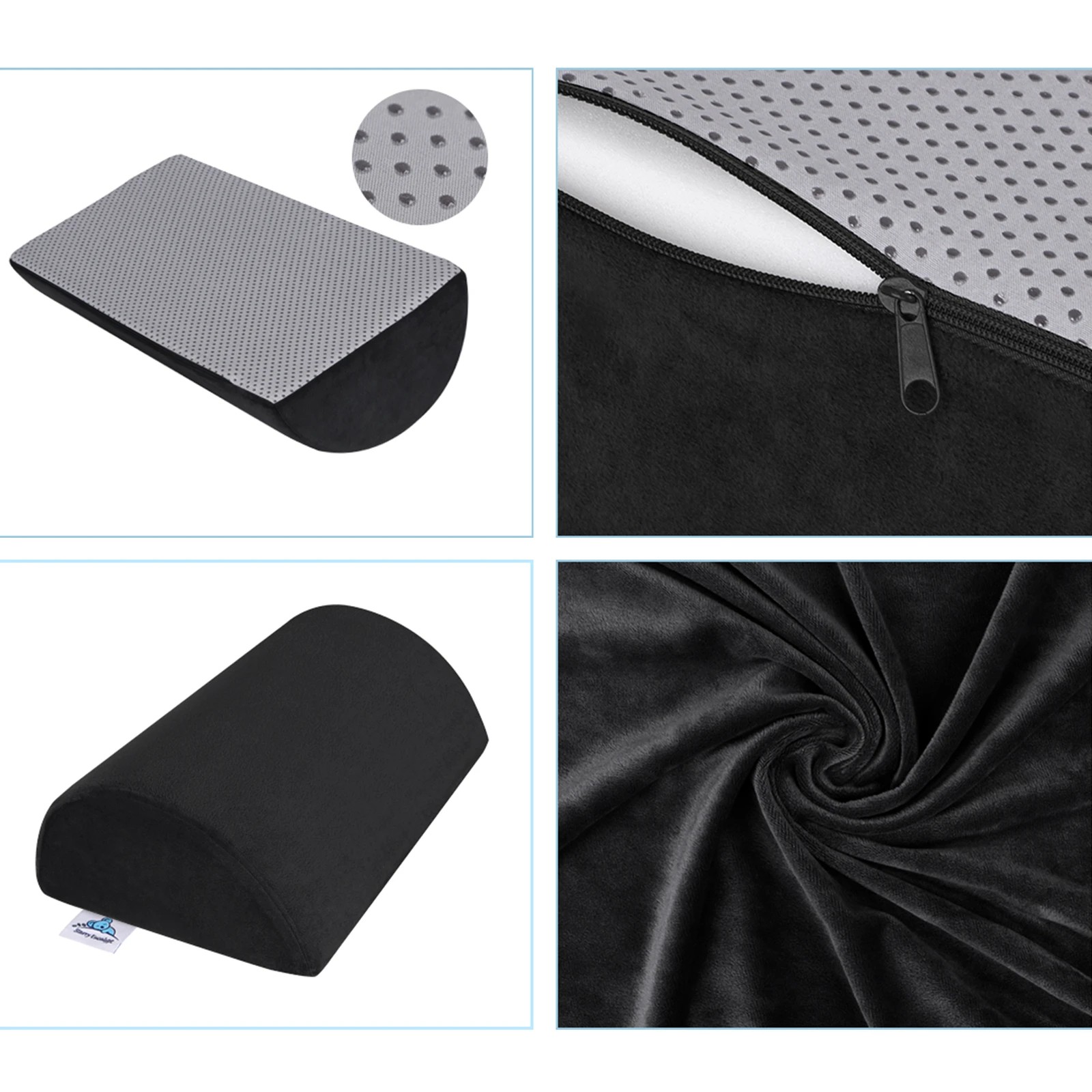 4 Starry Eucalypt Foot Rest Stool Foot Pad Pillow Office Computer Cushion - Black, 4 of 5