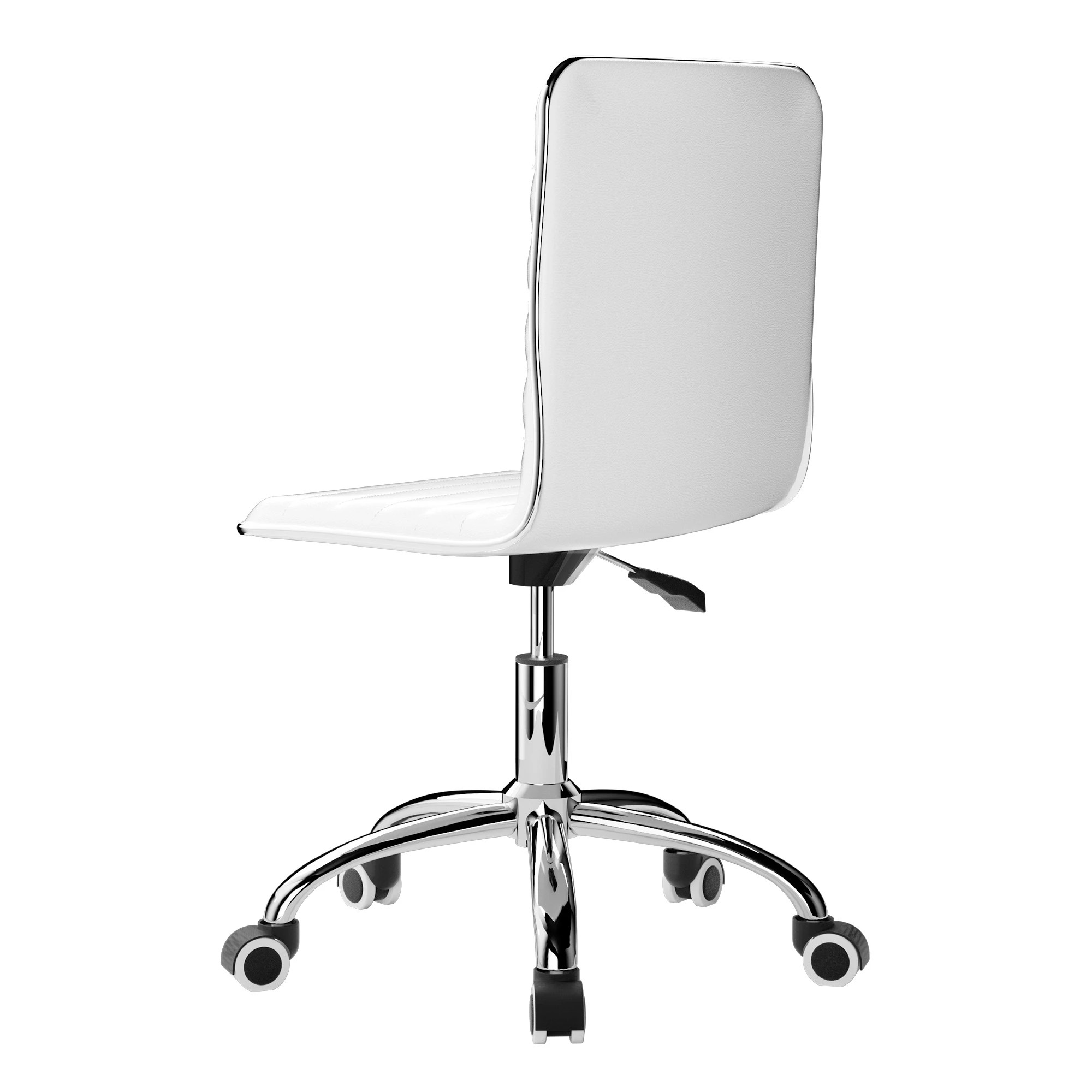 3 Artiss Executive Office Chair Mid Back Armless Computer Desk Chair PU Leather - White, 3 of 7