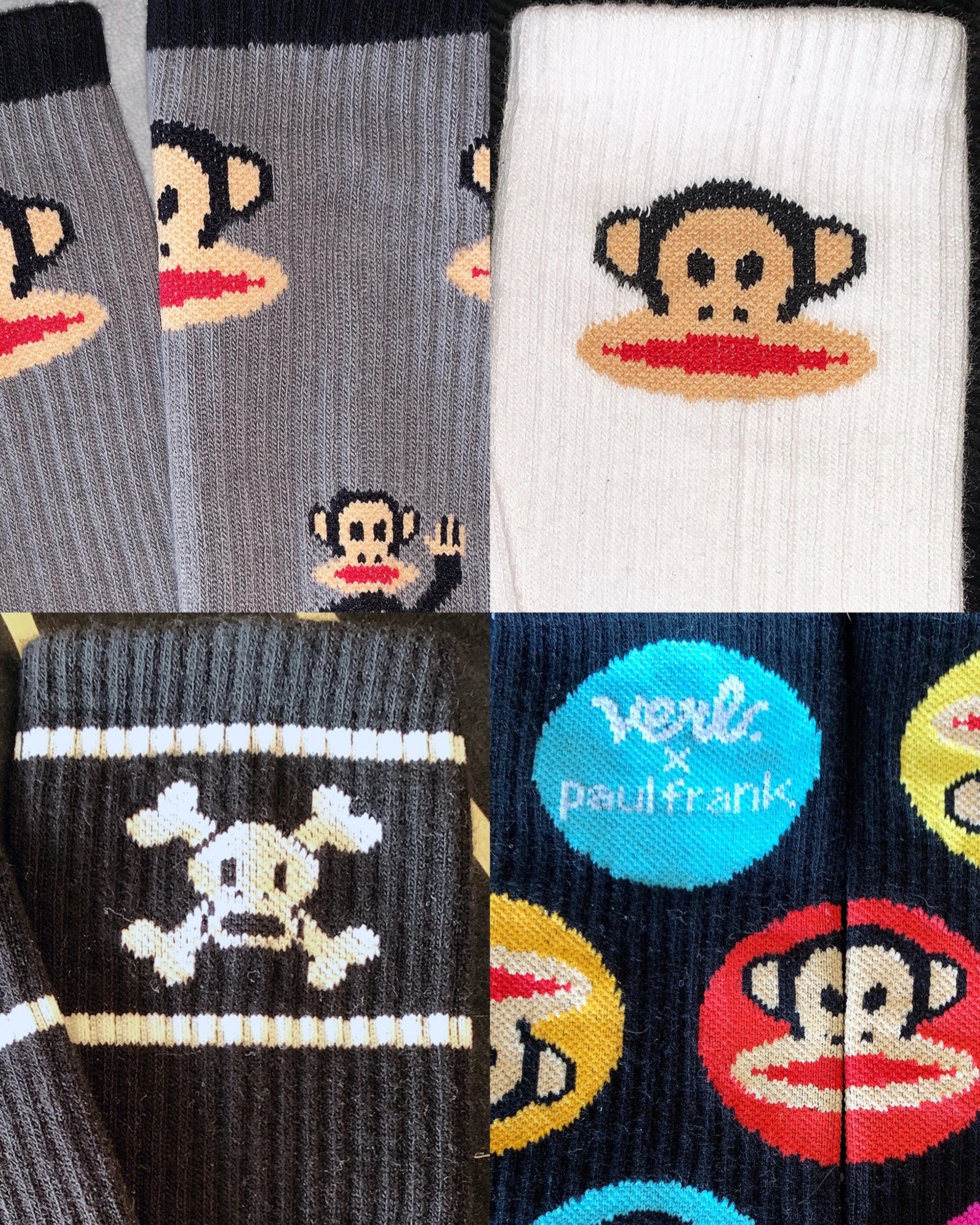 2 Verb. X Paul Frank 4pc Socks Set Crew Height Cotton Polyester Blend - One Size - Multi, 2 of 2