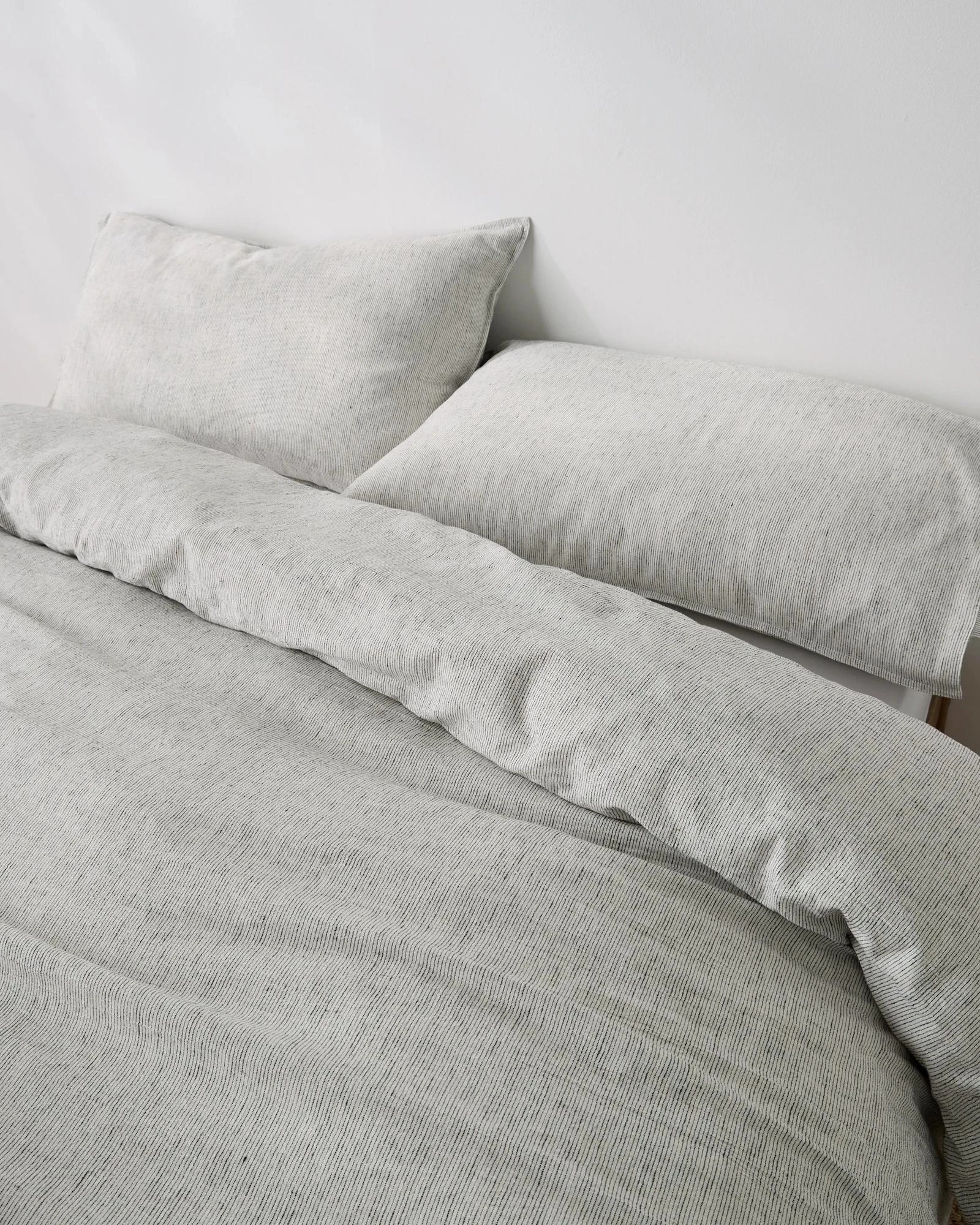 2 Target Brayden Stripe Linen/Cotton Quilt Cover Set - Queen Bed - White, 2 of 3