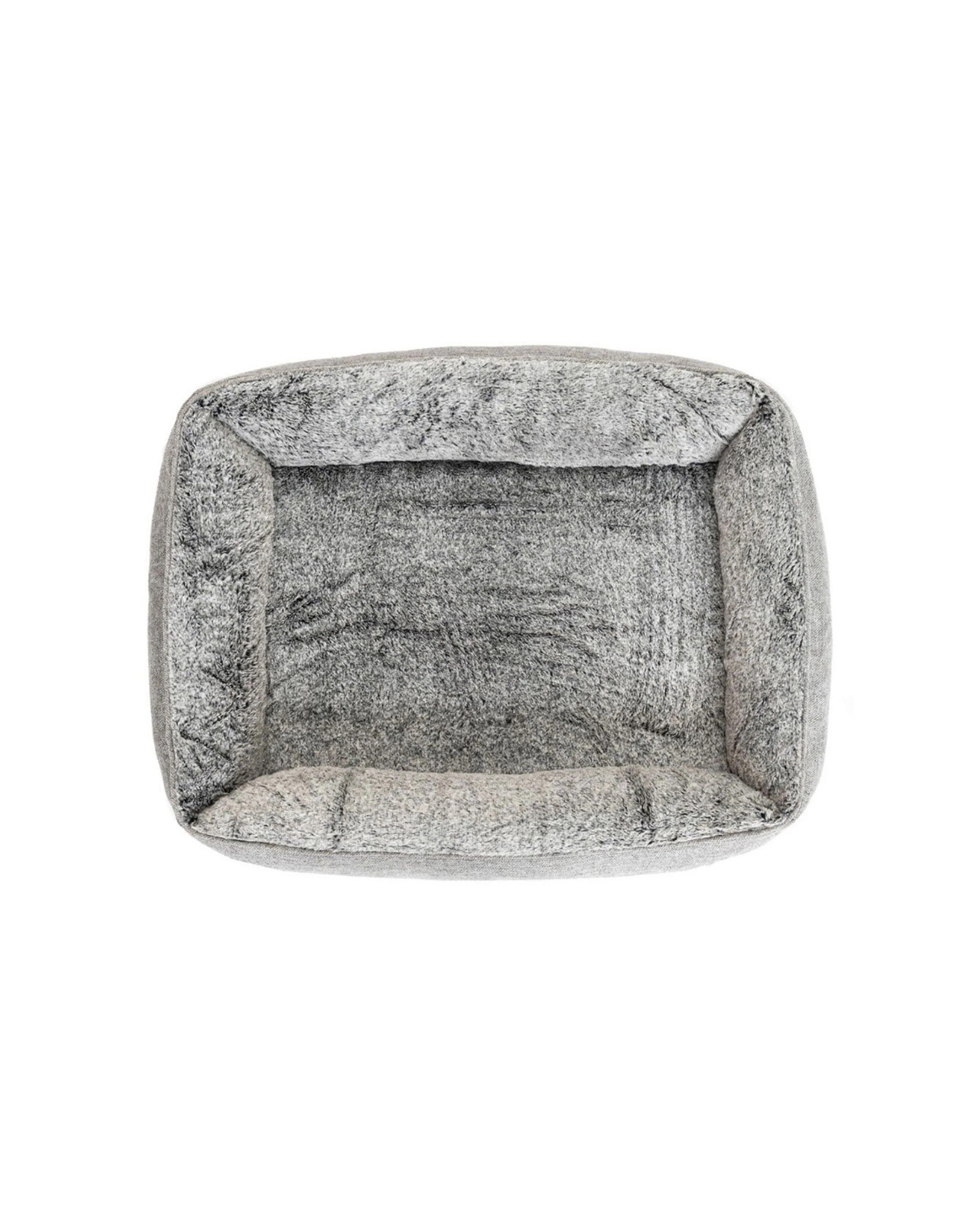 1 Superior Pet Goods Large Dog Bed 116cm Ortho Lounger Faux Fur Cushion - Grey, 1 of 3