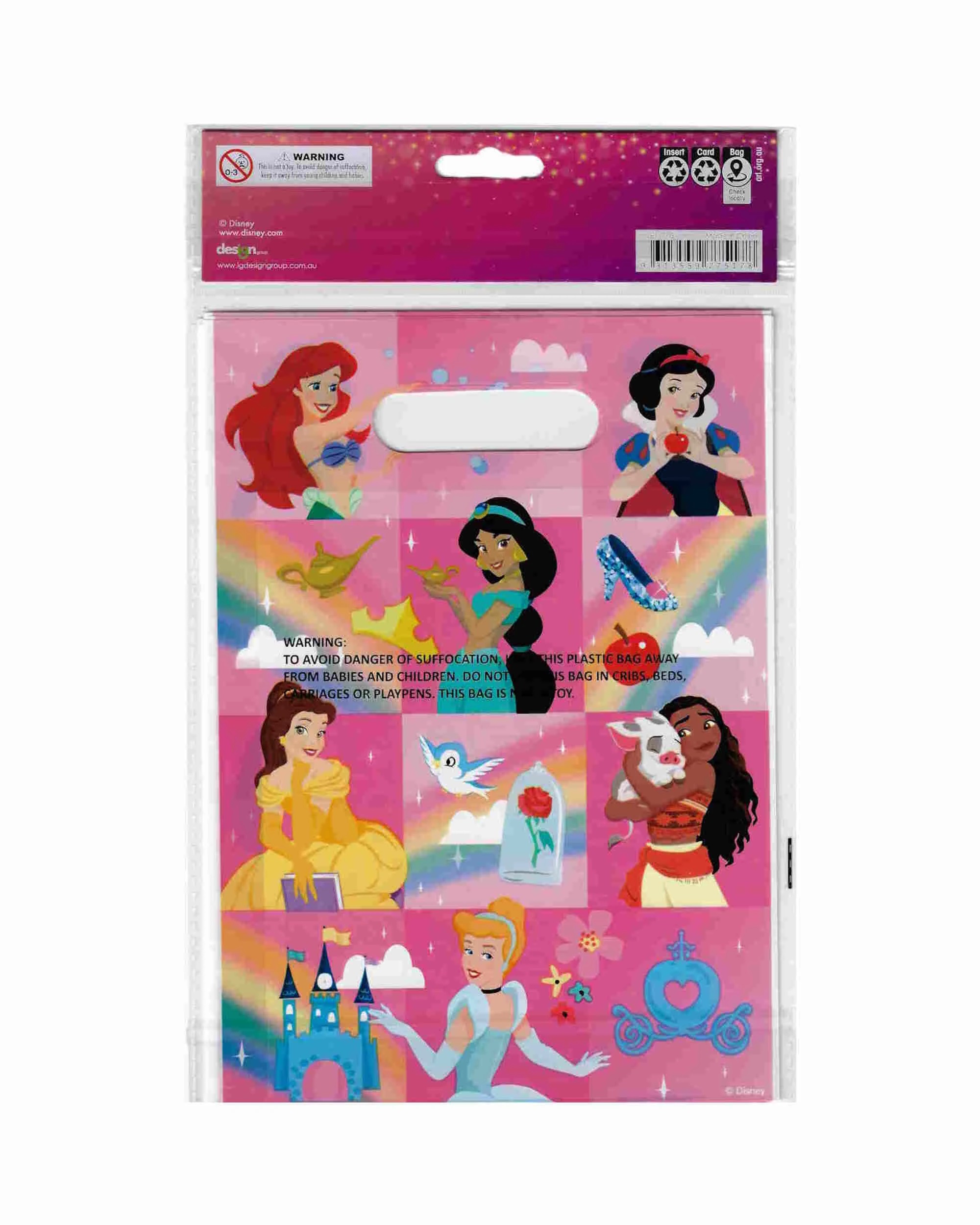 3 Design Group Disney Princess Character Lolly/Treat Bags Pack of 8 - Multi, 3 of 3
