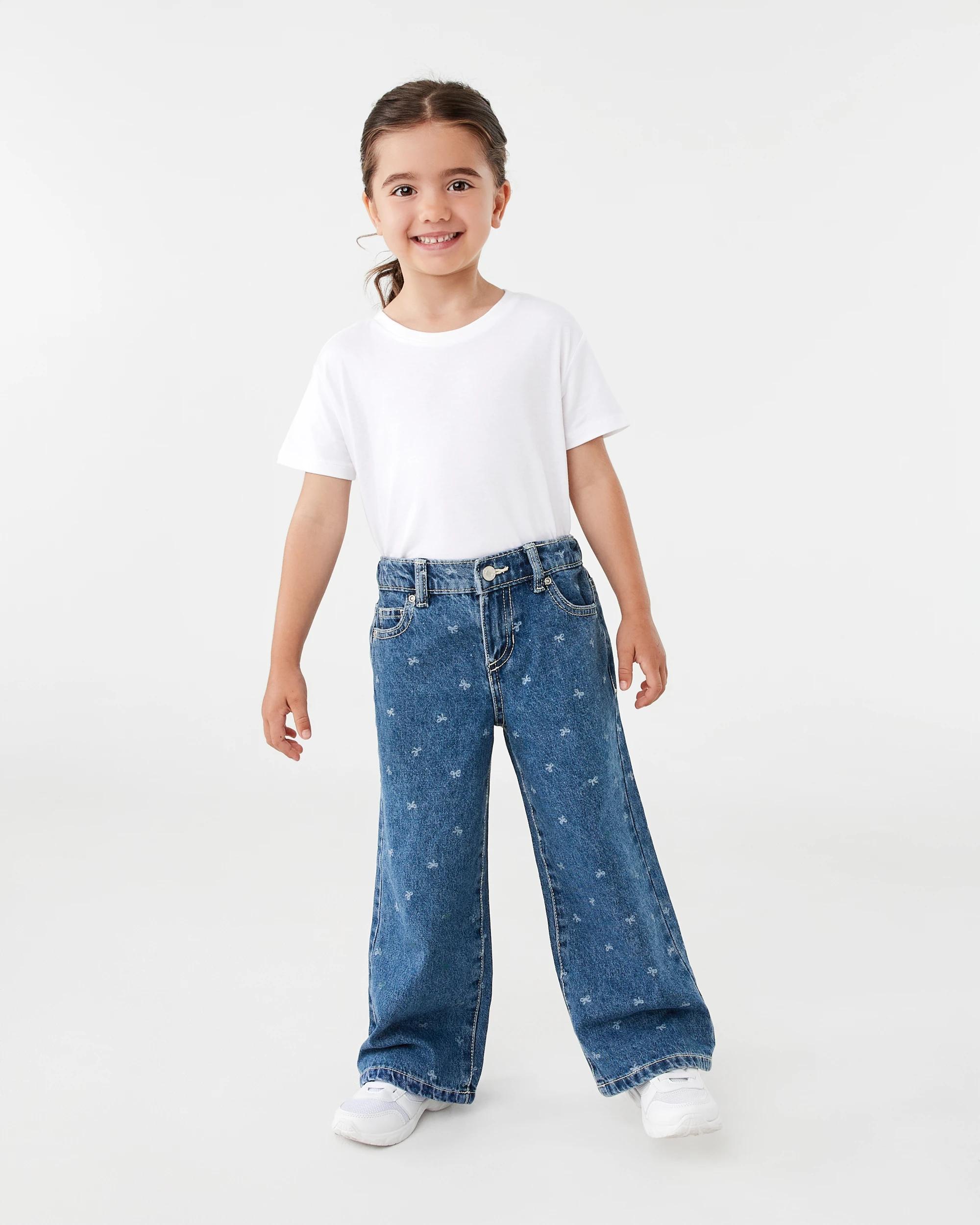 5 Printed Wide Leg Jeans Blu Bow, 5 of 6