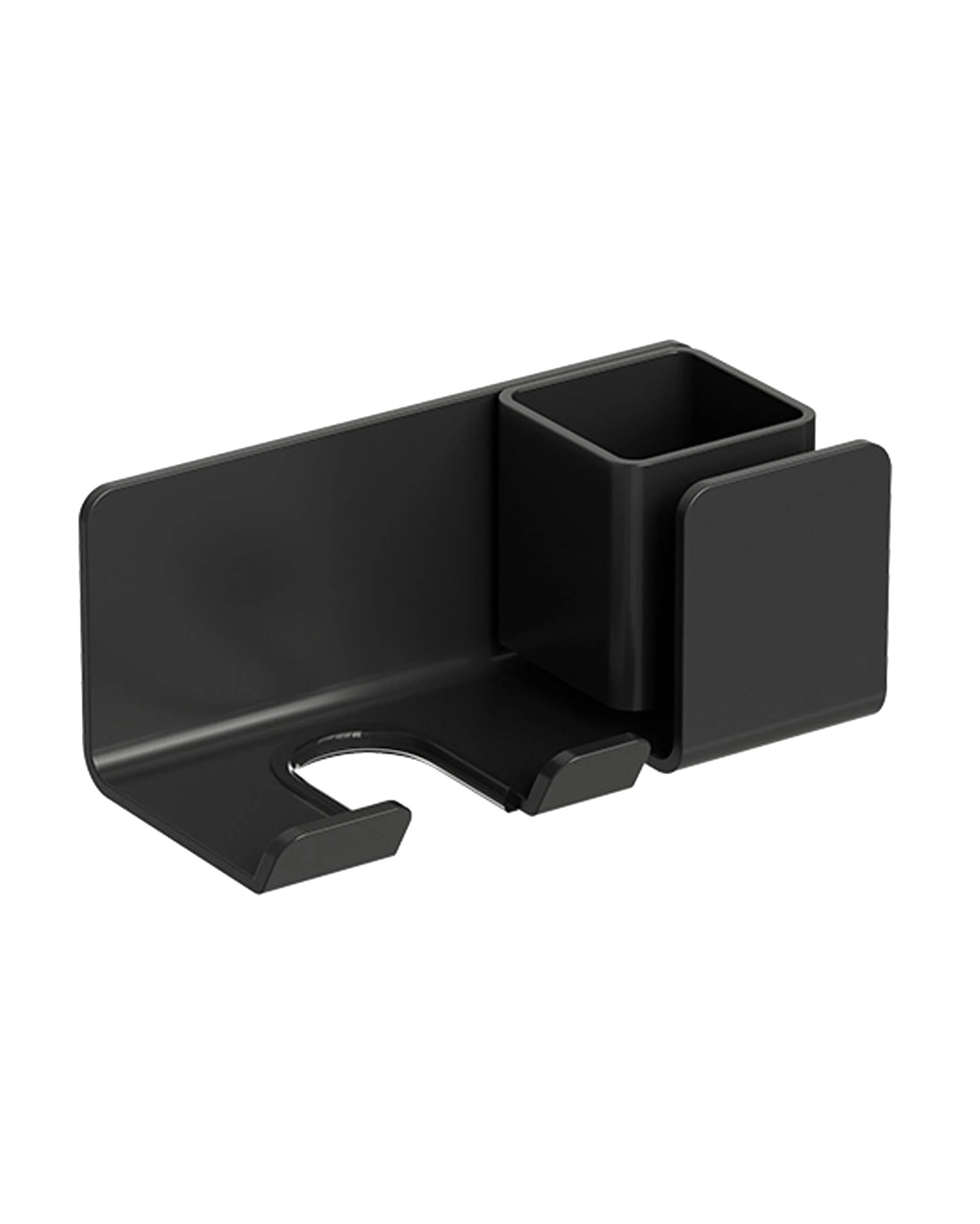 1 Hair Dryer Holder Caddy Aluminium Alloy Wall Mounted Bathroom Storage Shelf Rust Free - Black
 - Black, 1 of 2