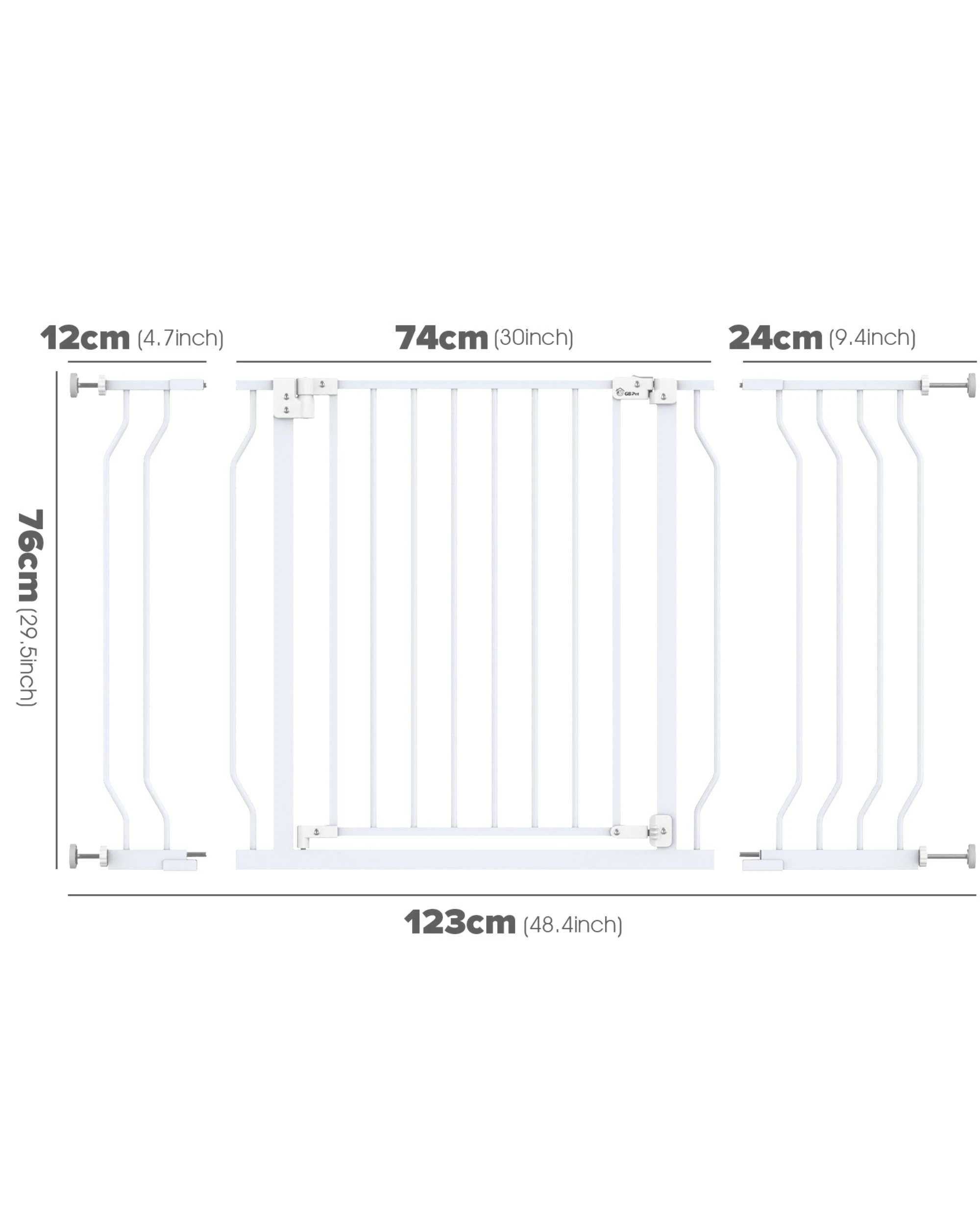 9 Pet Safety Gate 75-123cm Expandable Pet Door, 9 of 9