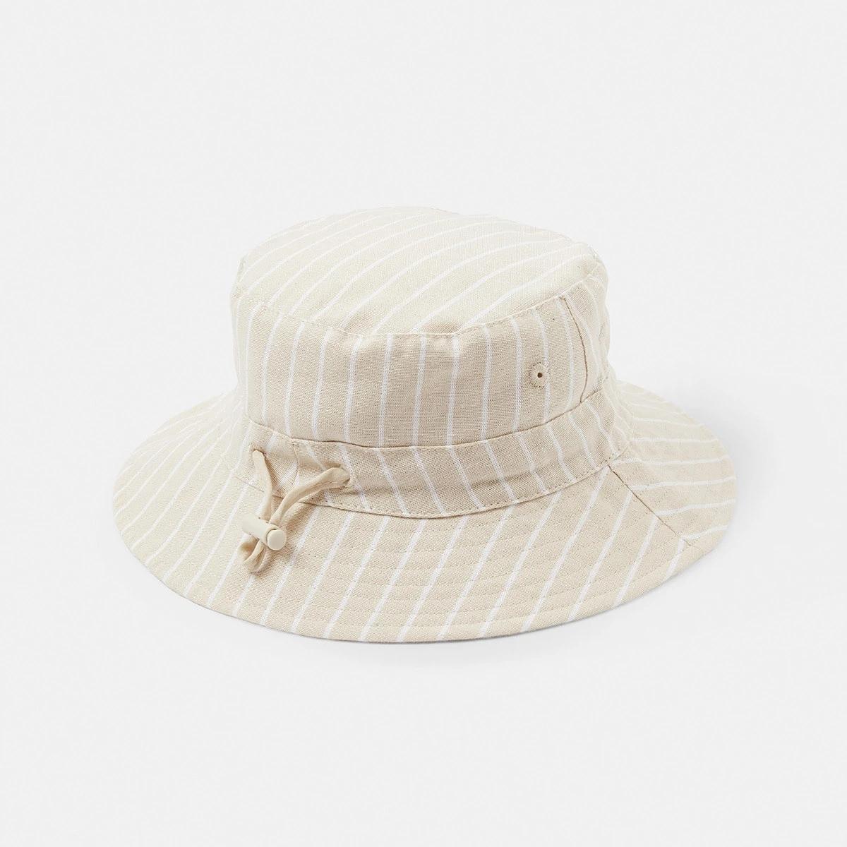 1 Baby Hat Beige Strp, 1 of 3