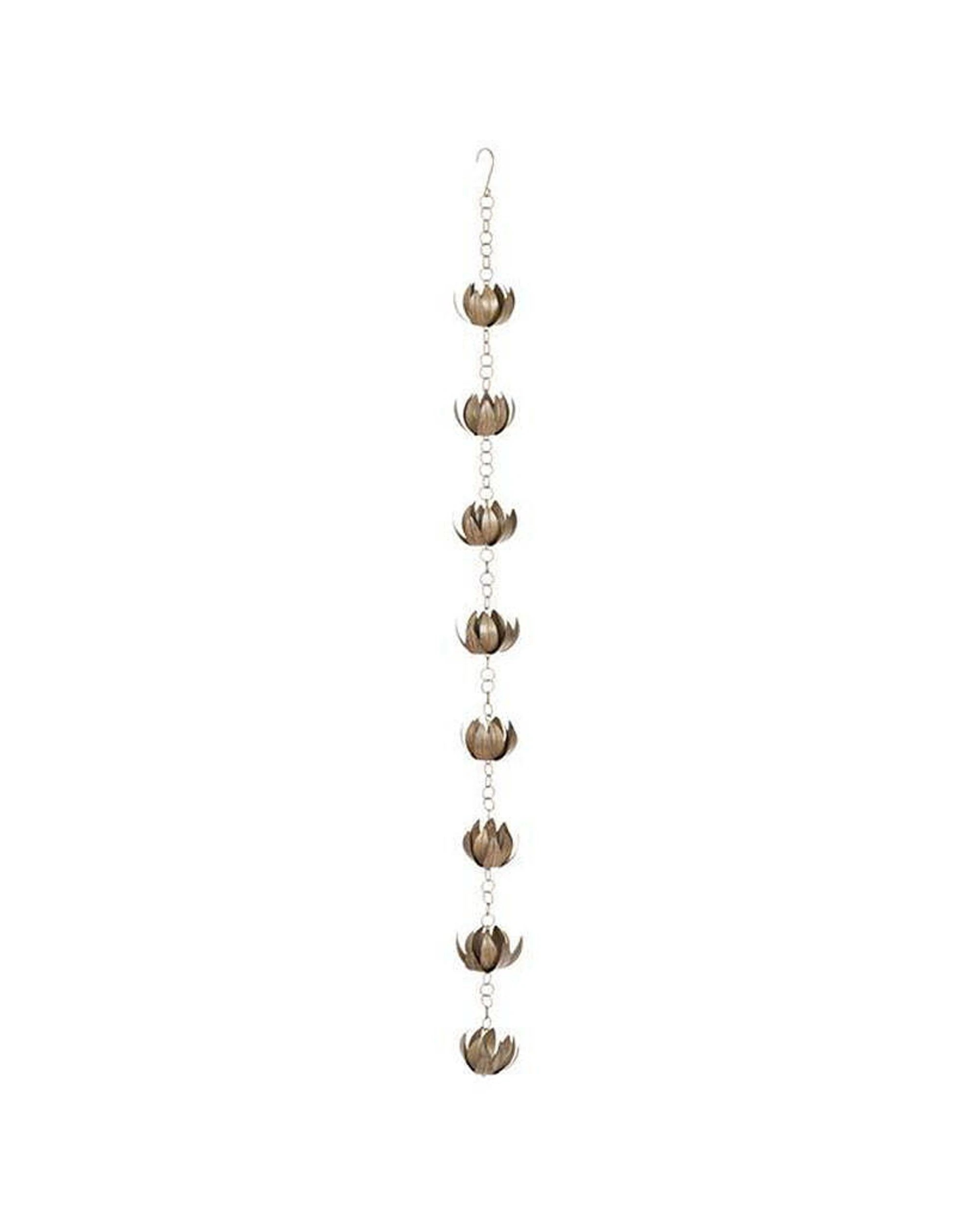 1 Alfresco Home Garden Heavy Duty Rainchain Lotus 8x158cm Garden Outdoor Decor - Multi, 1 of 2