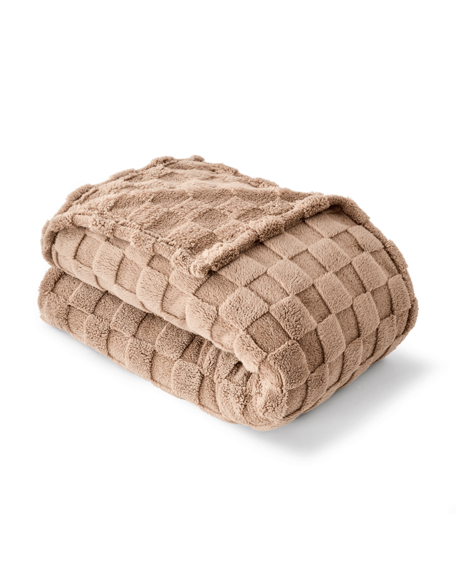 Check Jacquard Blanket - Queen/King Bed, M