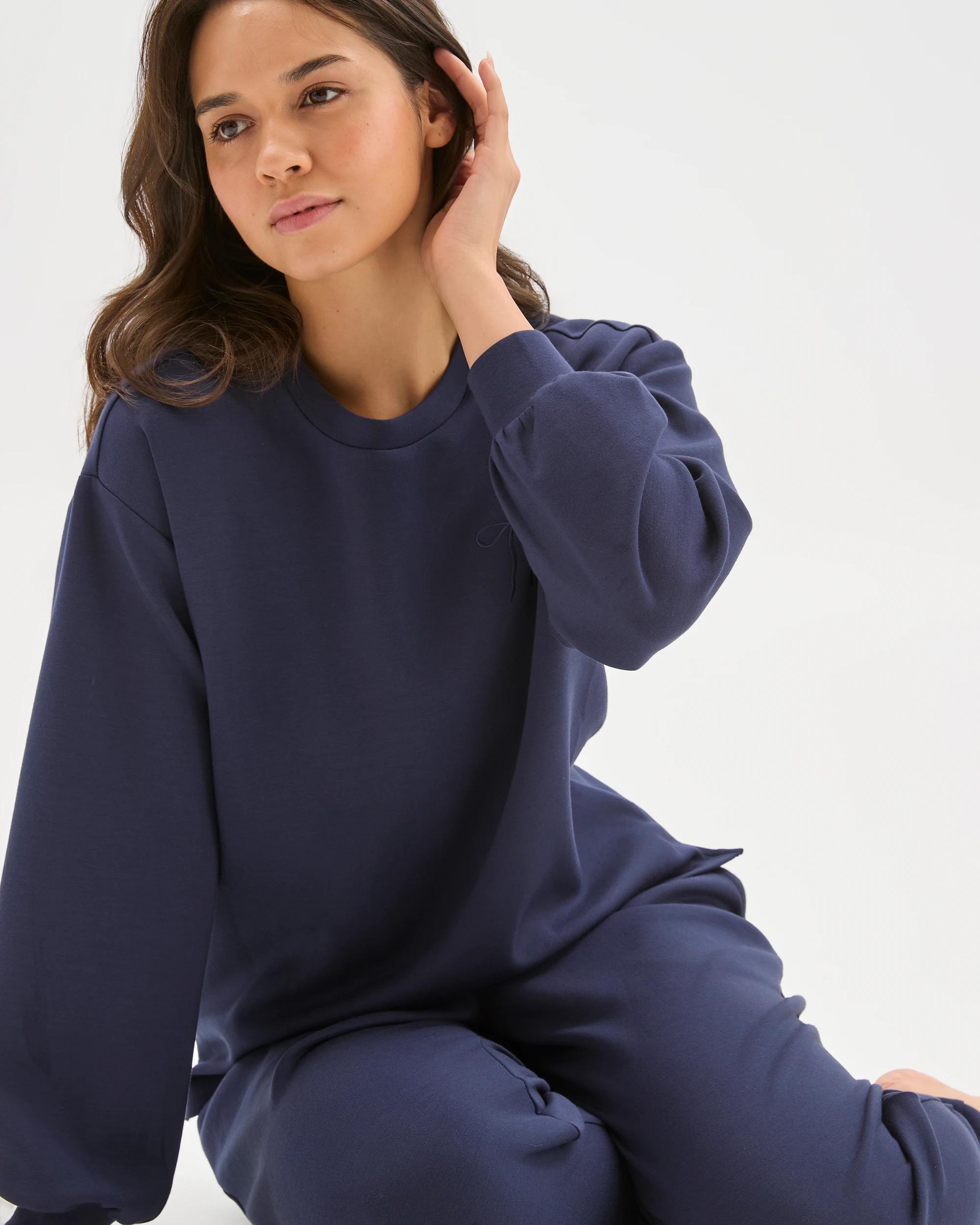 1 Target Woman Long Sleeve Crew Sleep Jumper NAVY, 1 of 7