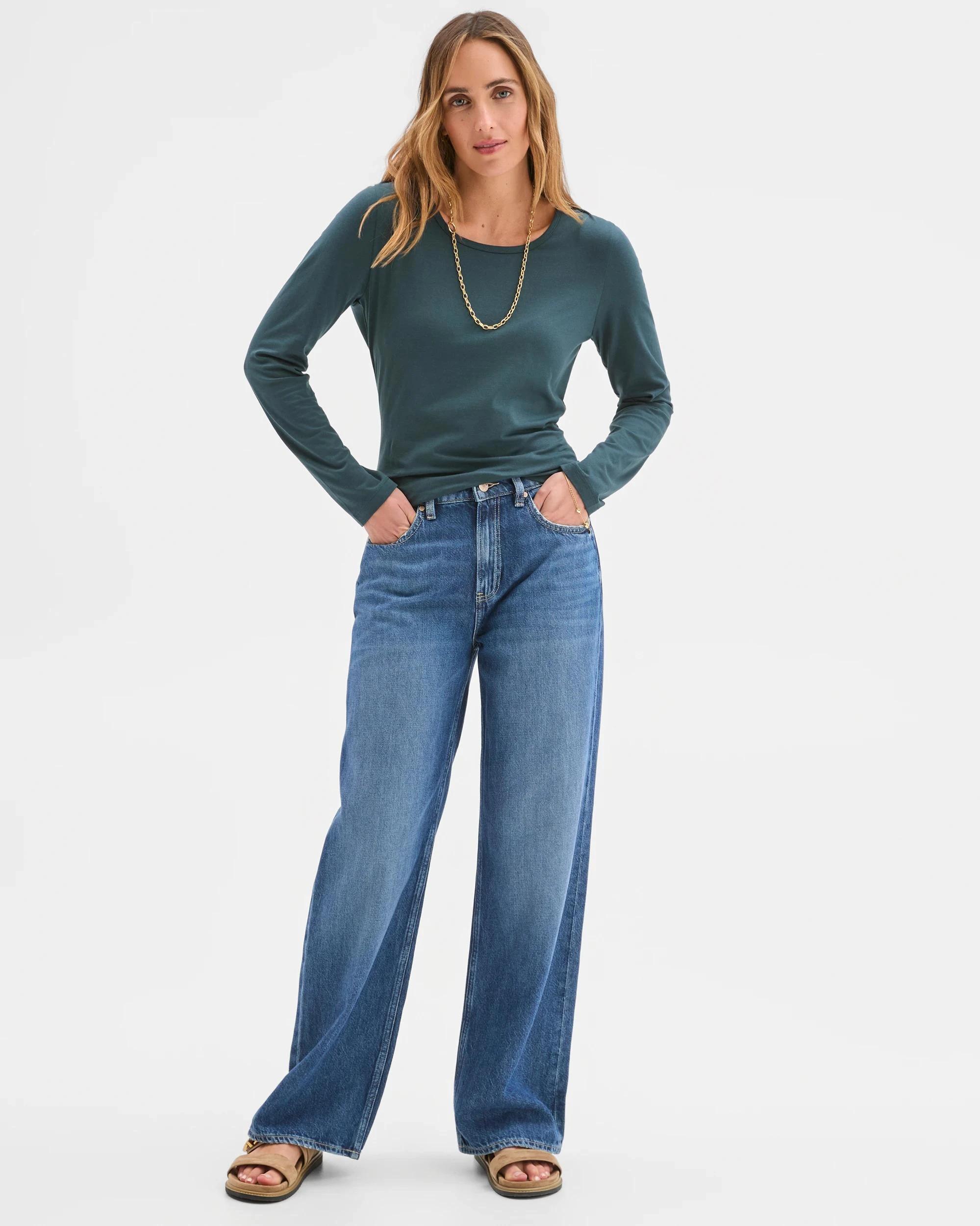 2 Target Woman Australian Cotton Long Sleeve Stretch Crew T-Shirt MAGICAL FOREST, 2 of 5