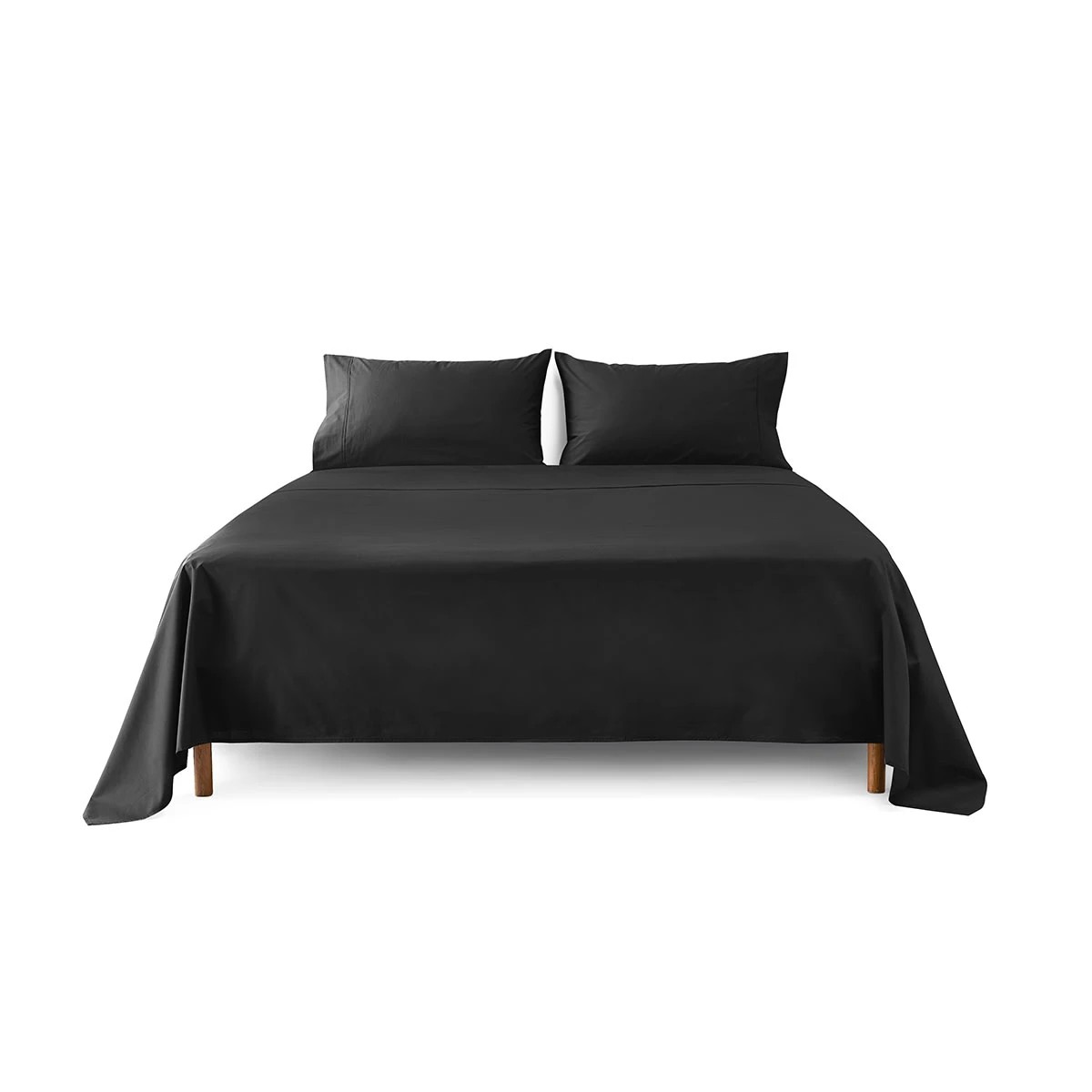 6 250 Thread Count Cotton Rich Sheet Set - Double Bed, Black, 6 of 7