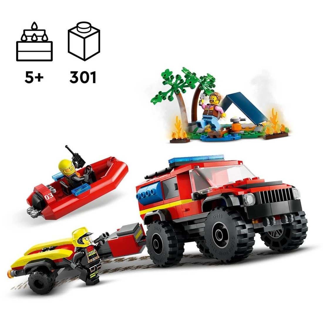 9 LEGO City Fire 4x4 Fire Truck with Rescue Boat 60412, 9 of 10